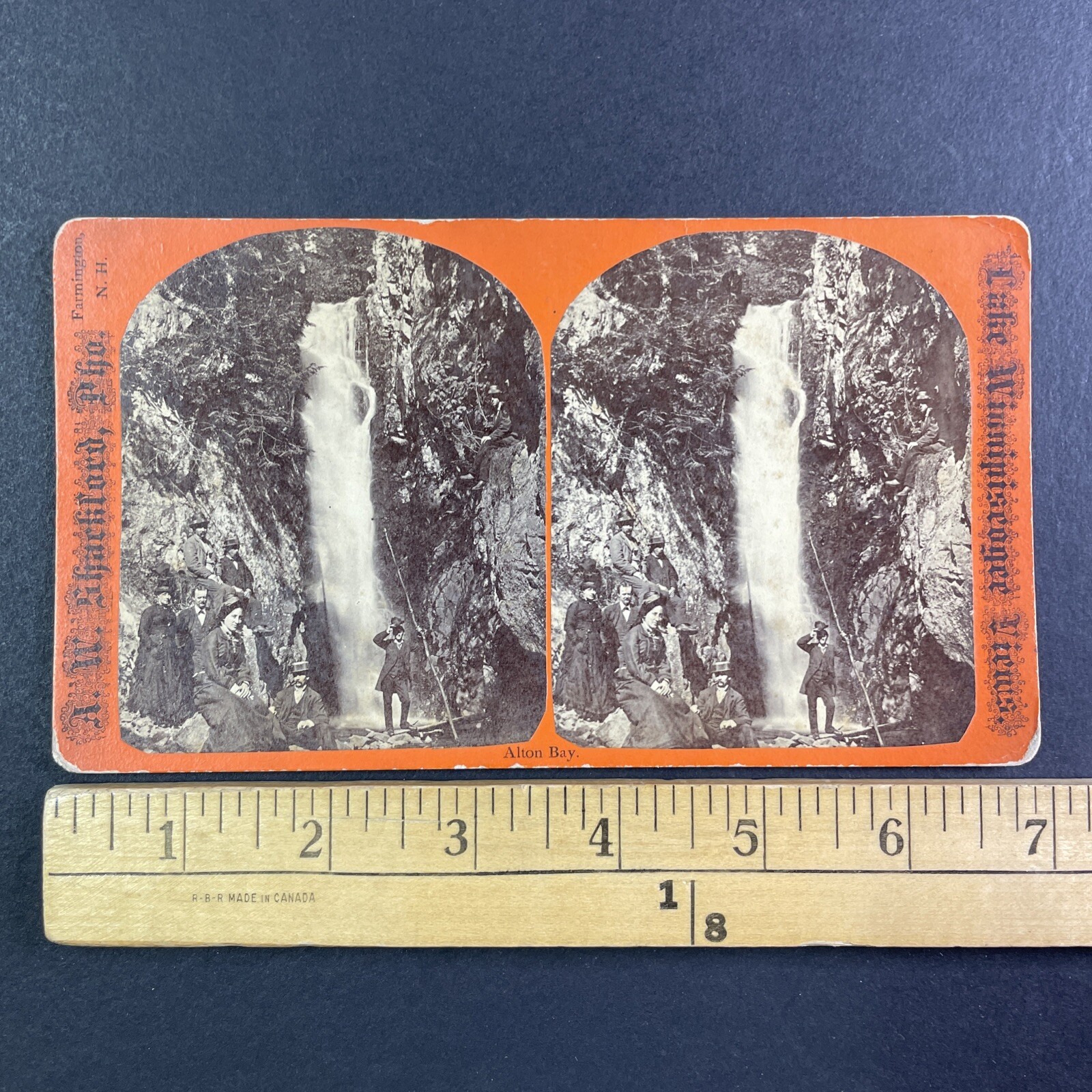 Falls of Song Stereoview A. W. Shackford Farmington NH 1870s Lake Winnipesaukee