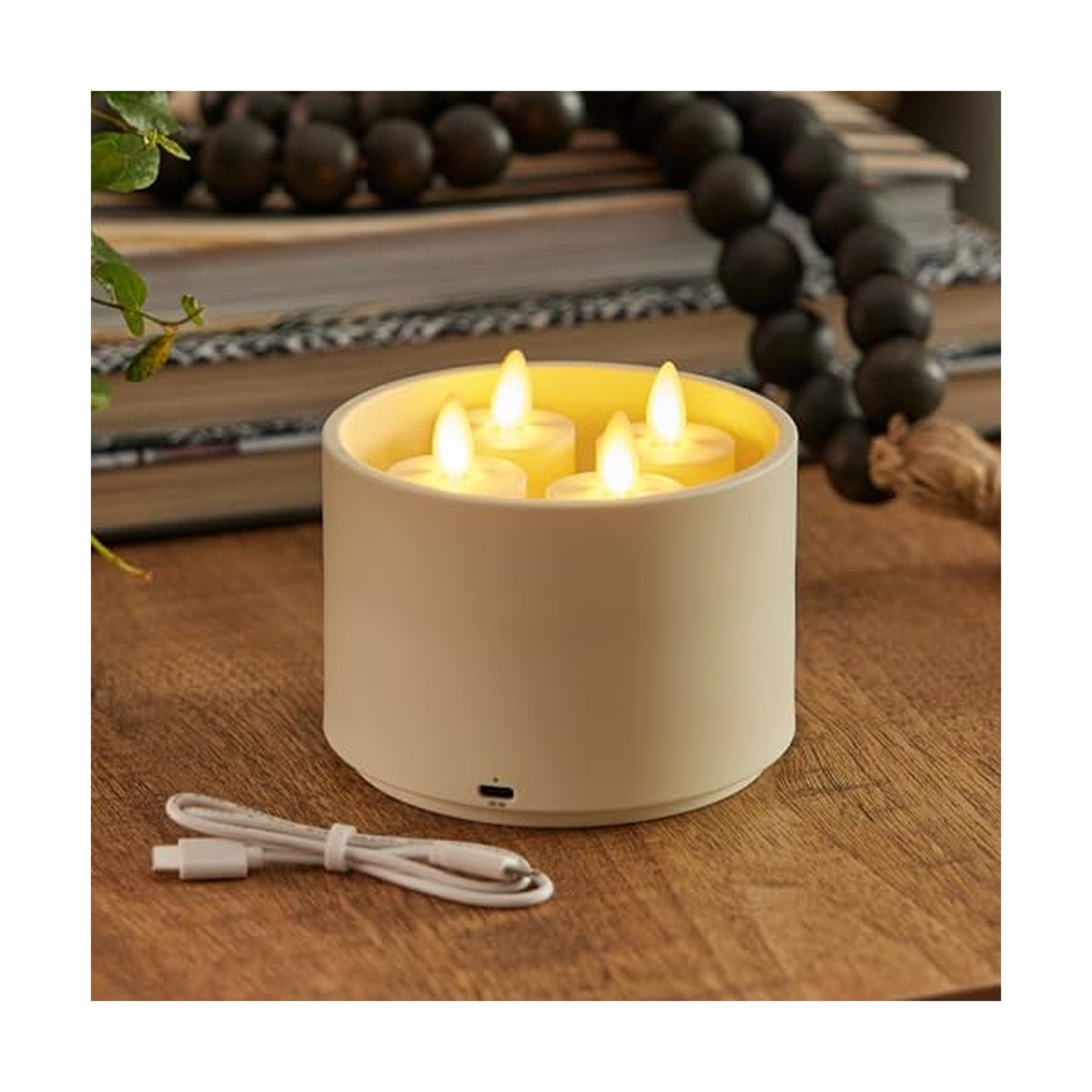 Luminara Flameless Tealights Rechargeable LED Set of 4 1.5\