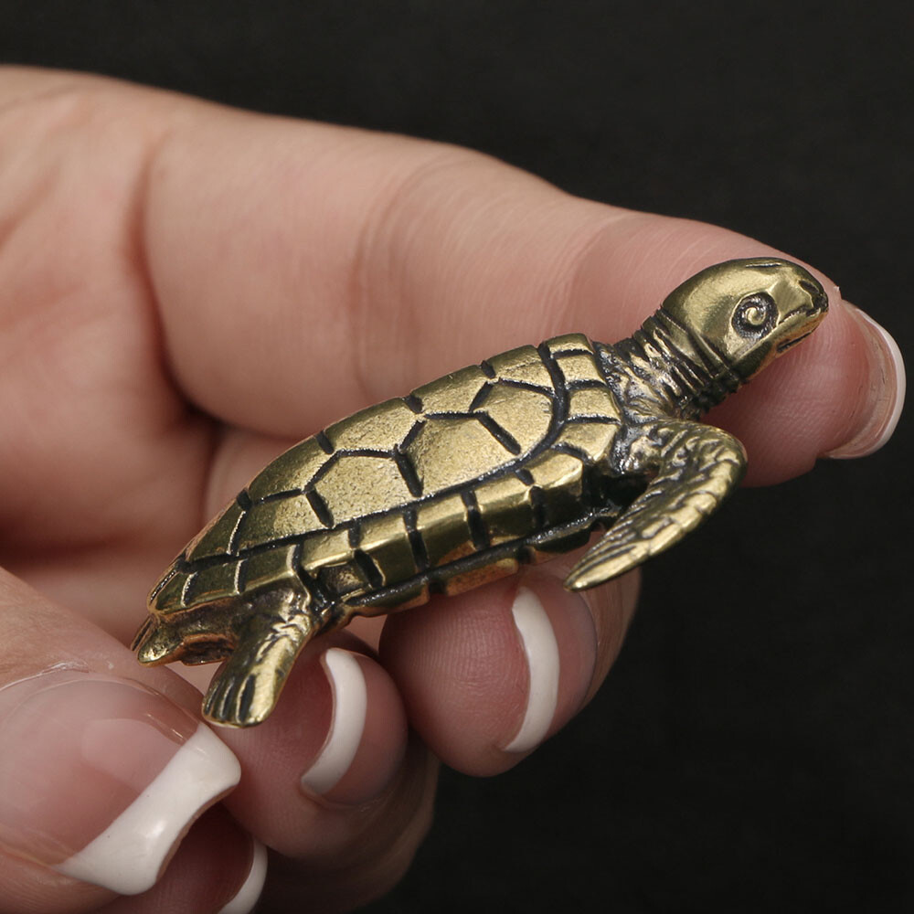 Brass Sea Turtle Figurine Small Statue Animal Figurines Toys Desktop Decoration