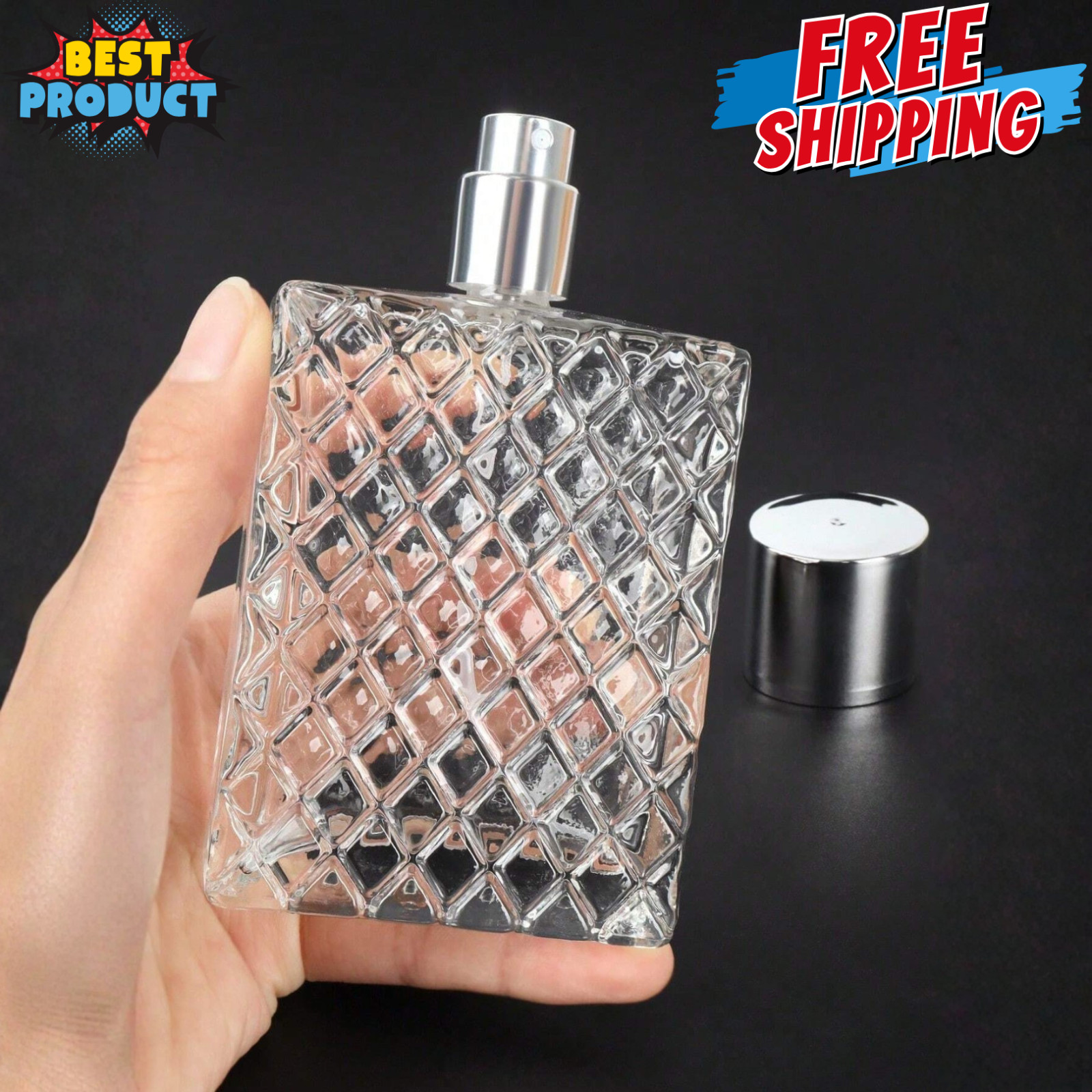 Glass Perfume Bottles Empty Refillable 100Ml /3.4Oz Atomizer Sprayer for Perfume
