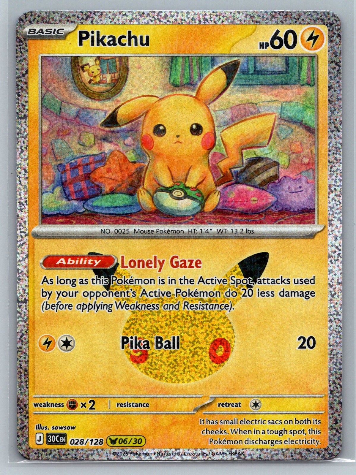 pokemon 30th #028/128 pikachu pokemon 30th #028/128 pikachu