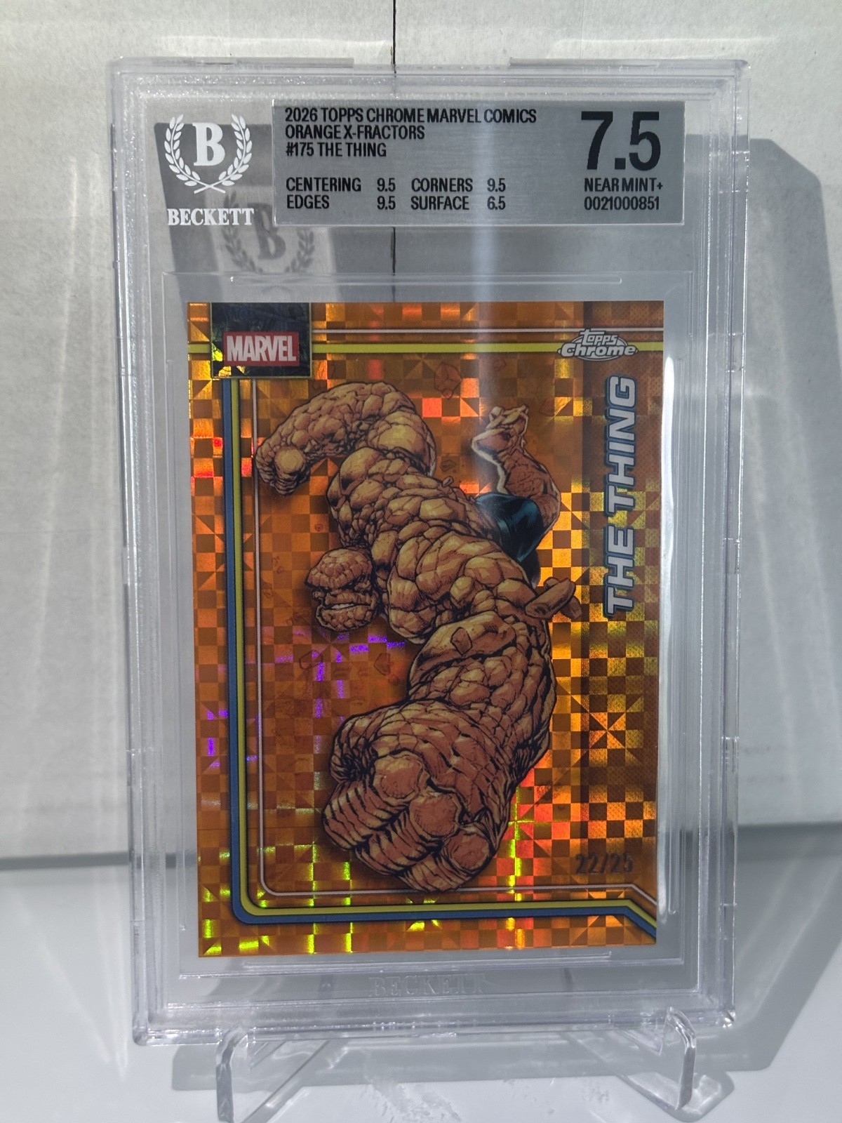 The Thing #175 Orange X-Fractor 22/25 BGS 7.5 - 2026 Topps Chrome Marvel Comics The Thing #175 Orange X-Fractor 22/25 BGS 7.5 - 2026 Topps Chrome Marvel Comics