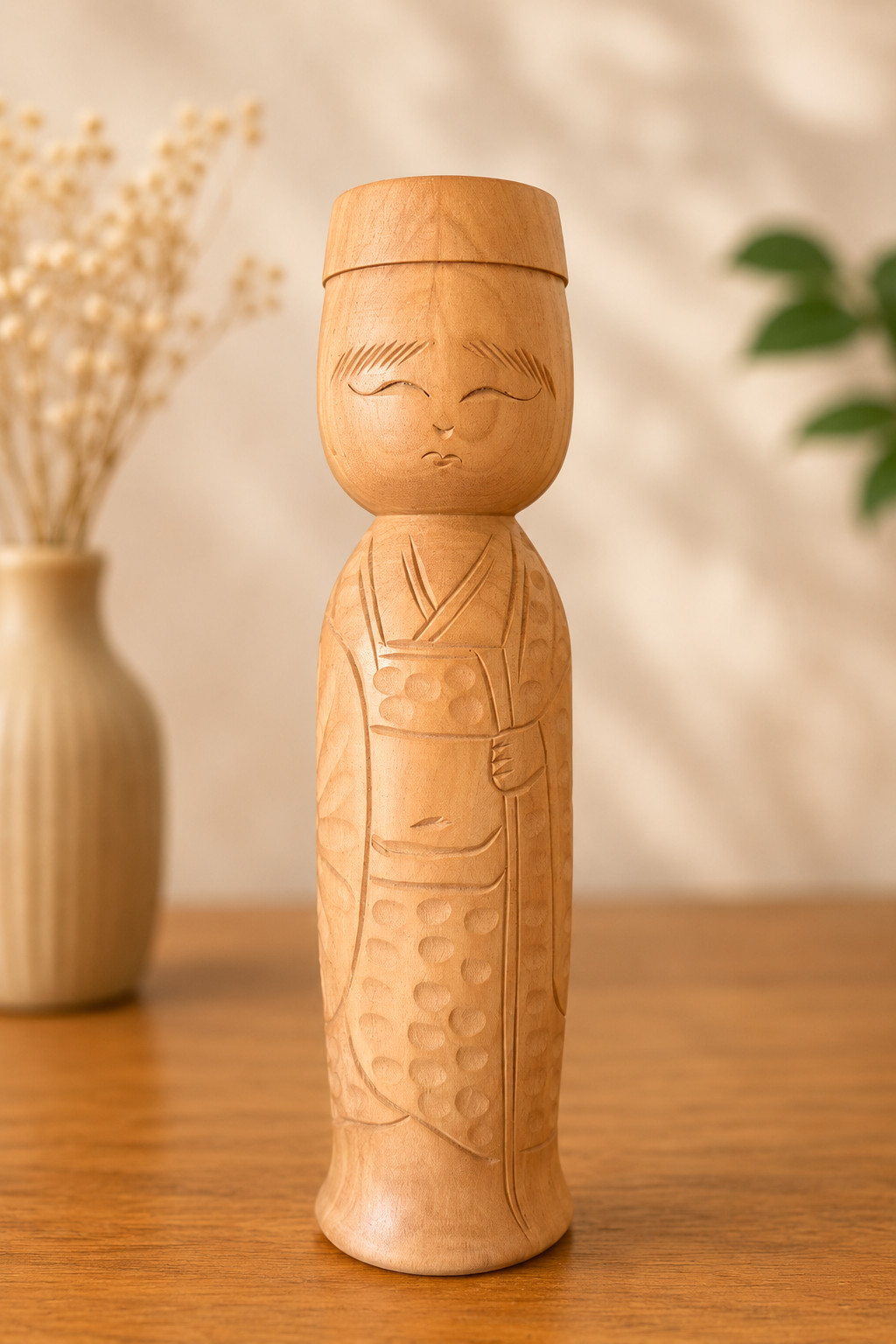 Kokeshi Katsuryu Takahashi 5th Generation Kanshichi  20cm/255g 7.5inch Handmade