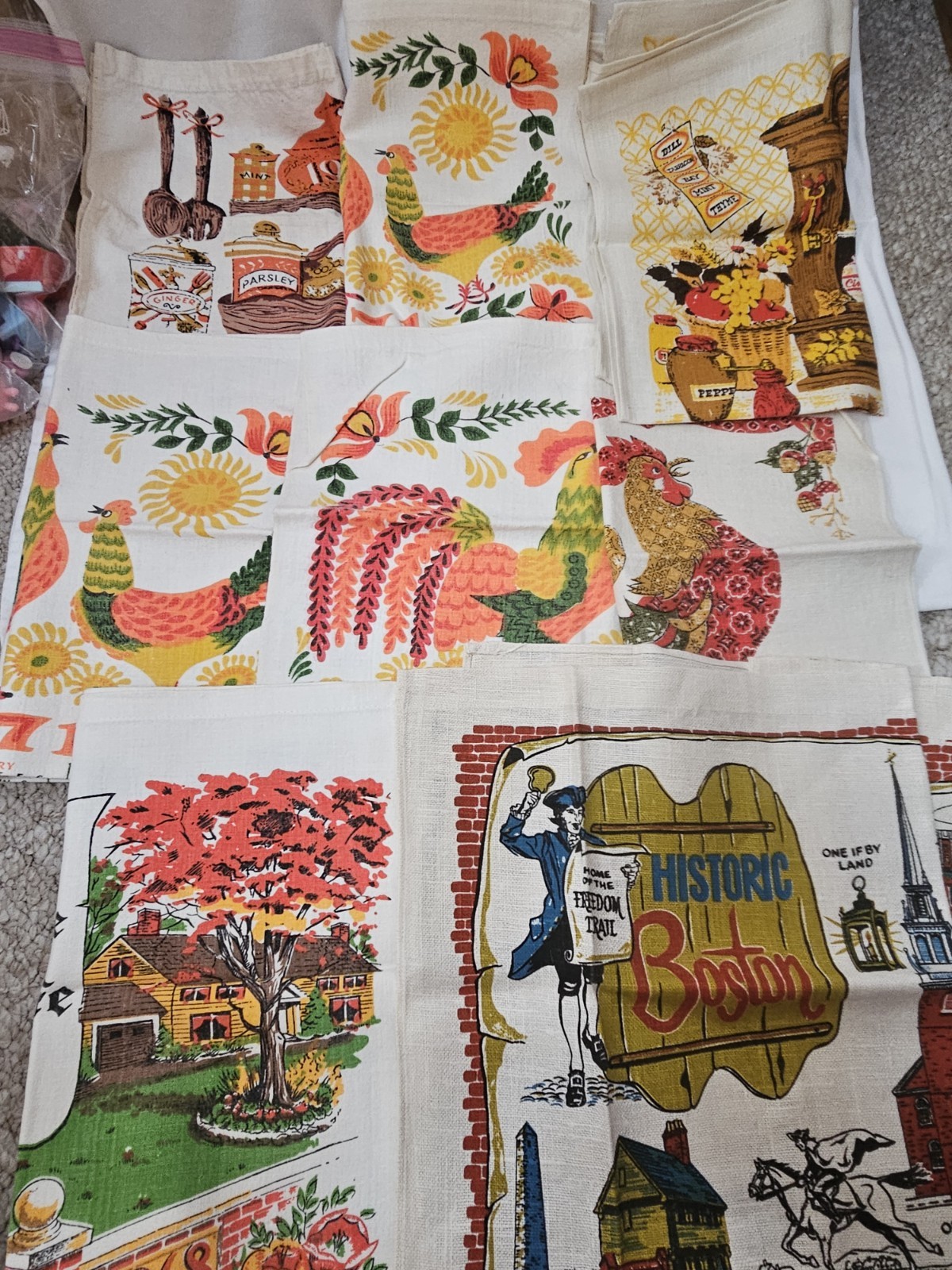 Lot Of 8 Vintage Calendar Linen Tea Towels Wall Hangings 1960s/1970s Lot Of 8 Vintage Calendar Linen Tea Towels Wall Hangings 1960s/1970s