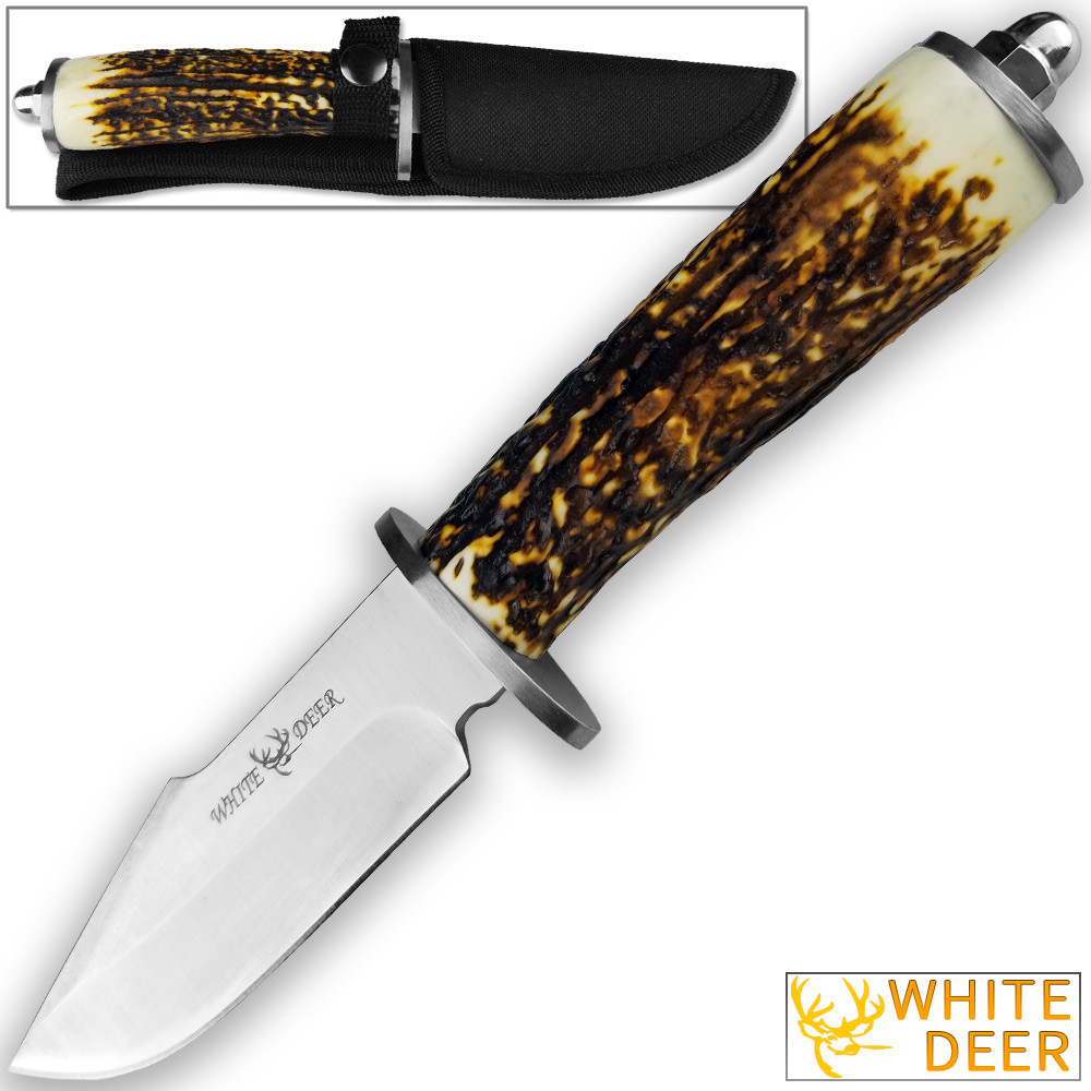 WHITE DEER Apprentice 9.75in Knife 440 Stainless Steel Sim-Stag Handle