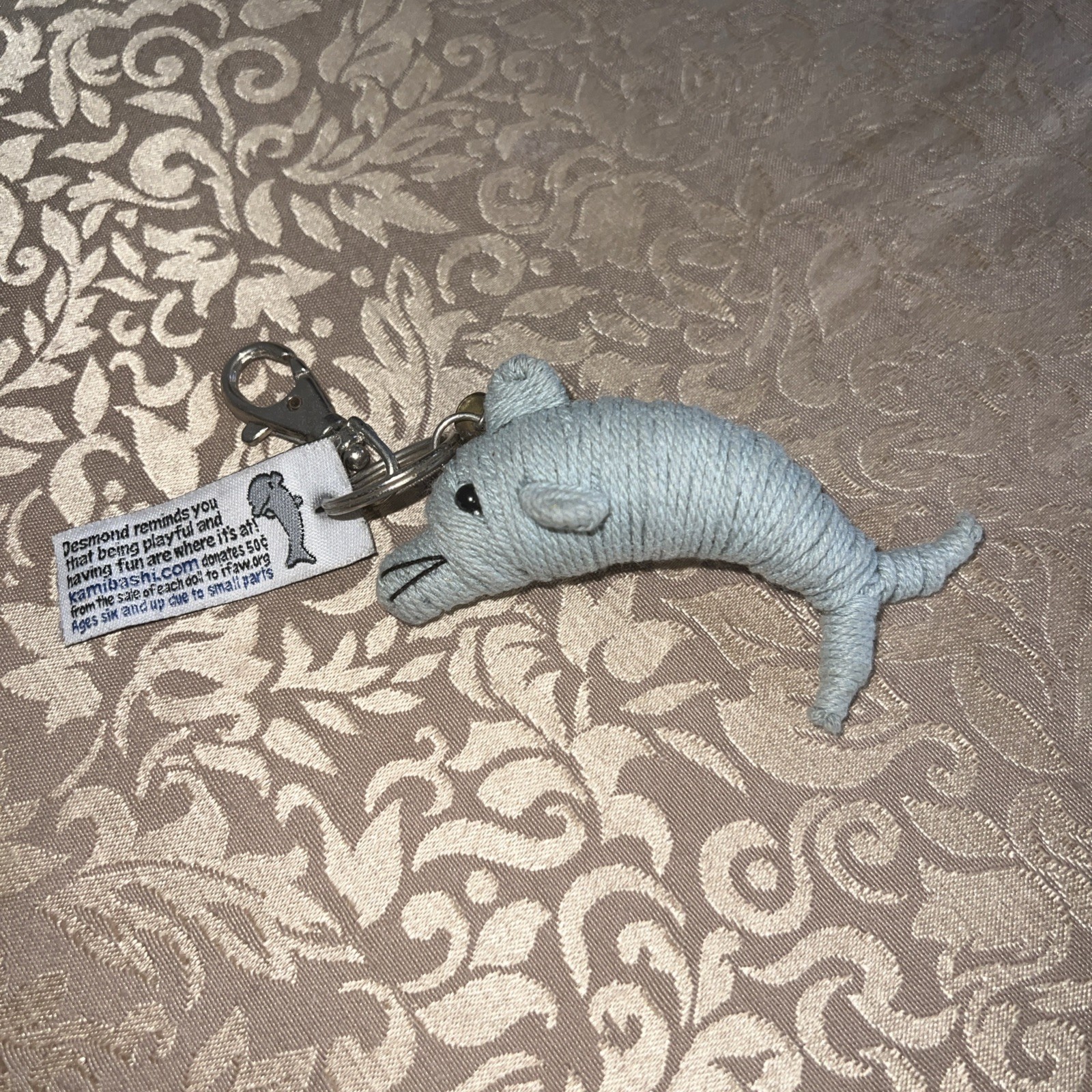 Kamibashi Desmond the Dolphin The Original String Doll Gang Clip Keychain