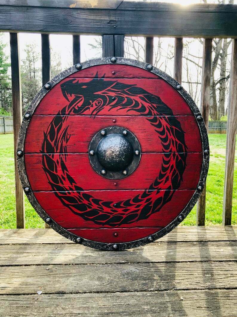 Wood & Steel Viking Round shield Medieval Larp Warrior Armor Templar Shield 