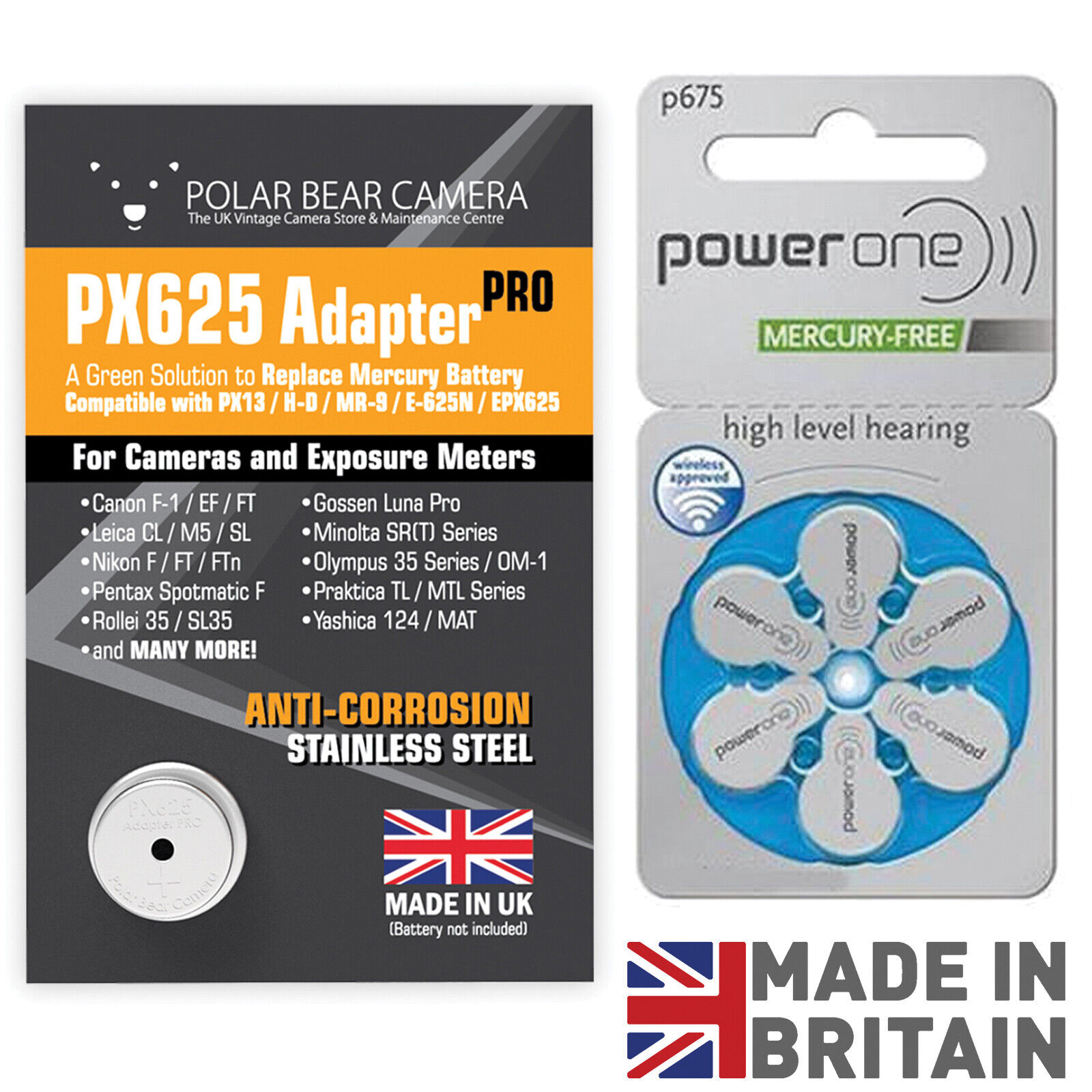 PX625 Battery Adapter PRO+6 Cell for Film Camera/Light Meter MR9 MADE IN UK