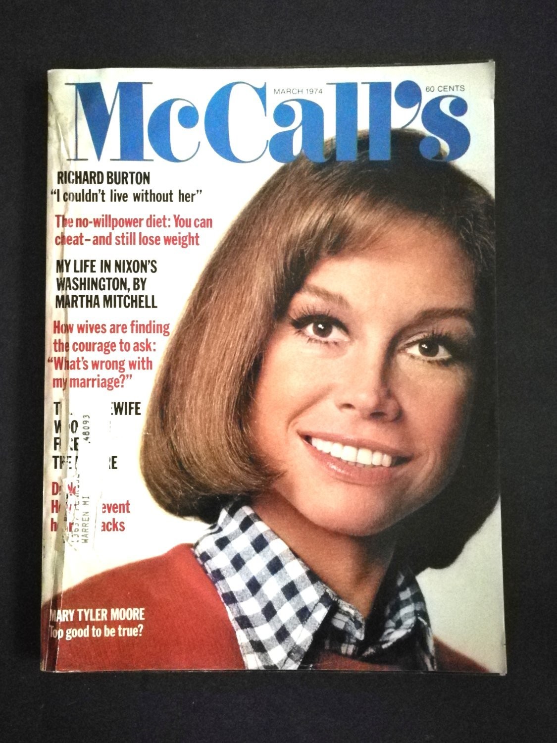 Vintage McCall\'s March 1974 Women\'s Magazine Mary Tyler Moore Richard Burton Vintage McCall\'s March 1974 Women\'s Magazine Mary Tyler Moore Richard Burton