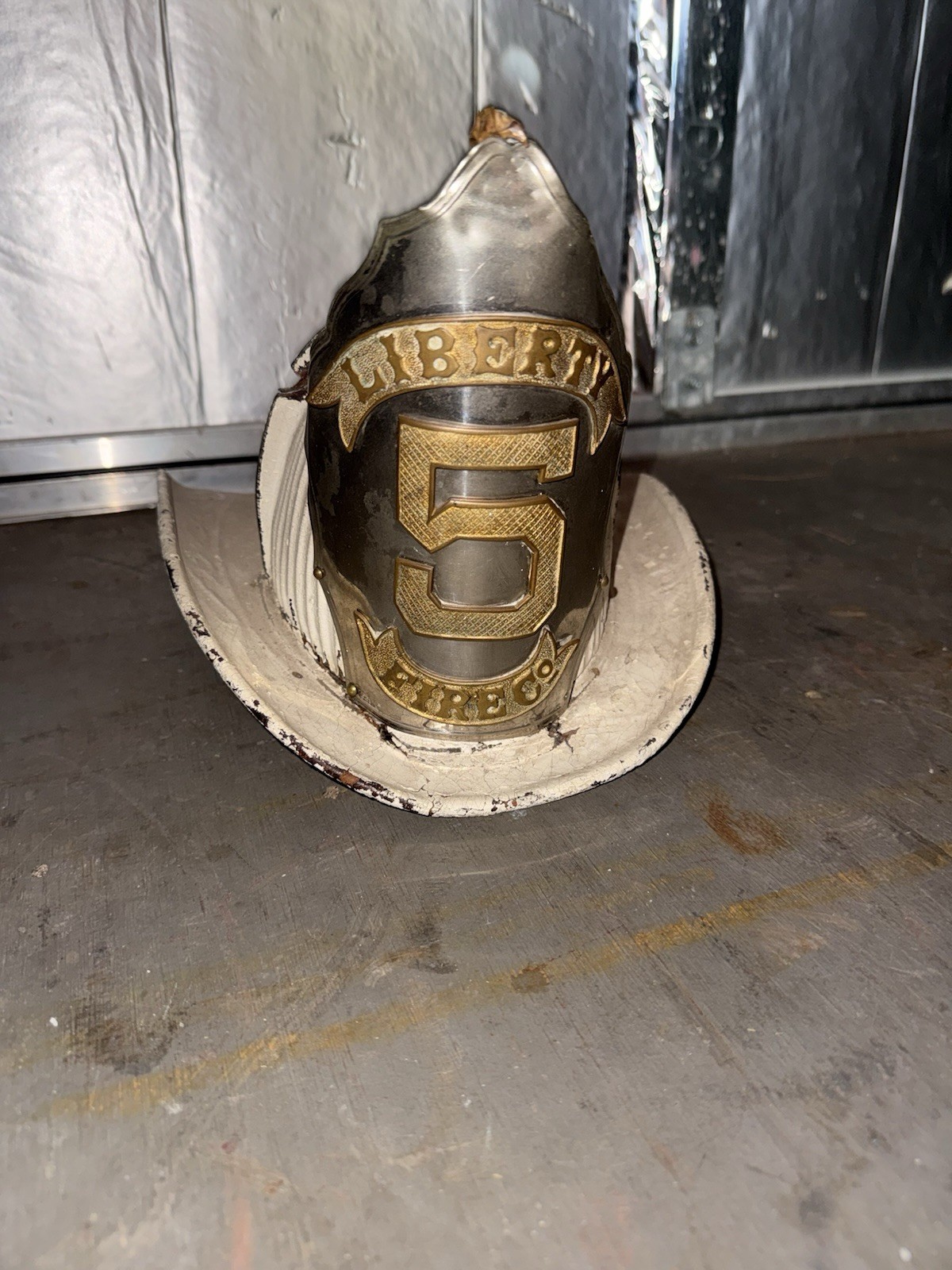 Cairns High Eagle Fire Helmet Comb Liberty 5 Metal Front Rare Early Antique Cairns High Eagle Fire Helmet Comb Liberty 5 Metal Front Rare Early Antique