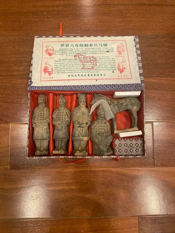 Vintage TerraCotta Warrior Chinese Statue Set , 6 inch tall Vintage TerraCotta Warrior Chinese Statue Set , 6 inch tall