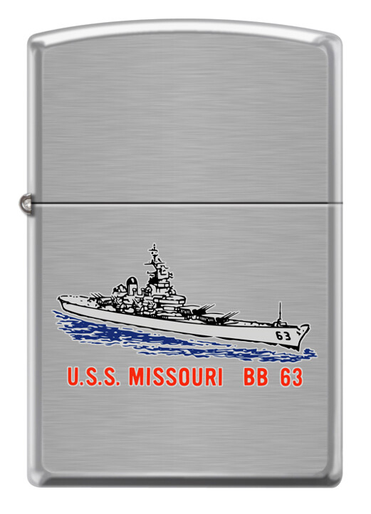USS Missouri (BB-63) Battleship Zippo MIB Brushed Chrome