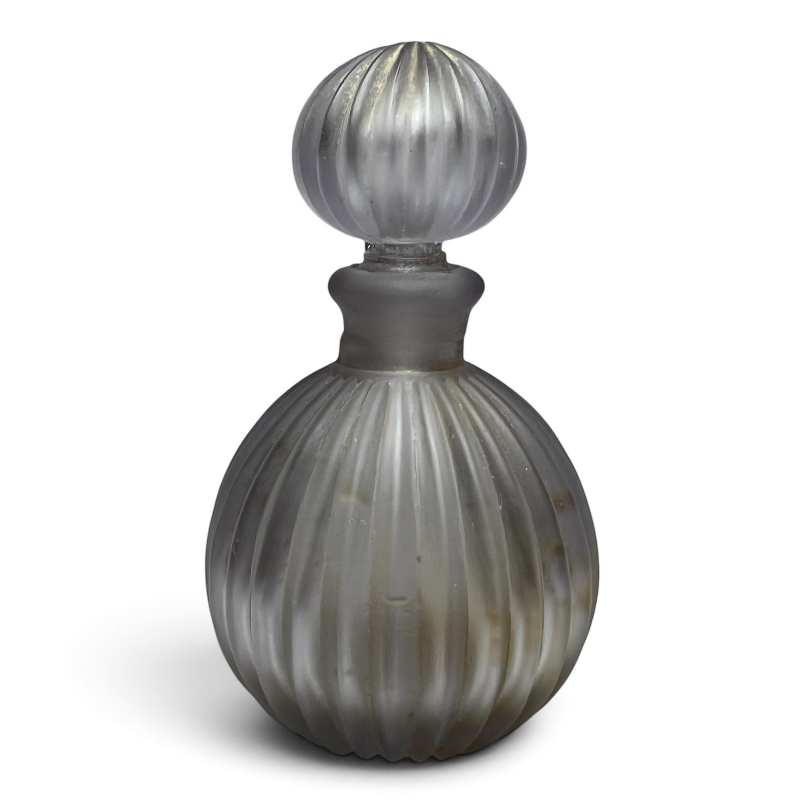 Vtg Silvestri Handmade Ribbed Frosted Satin Glass Perfume Bottle Violet Purple Vtg Silvestri Handmade Ribbed Frosted Satin Glass Perfume Bottle Violet Purple