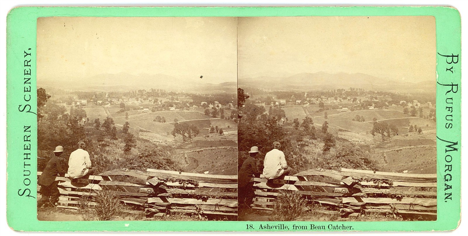 NORTH CAROLINA STEREOVIEW - Asheville Panorama - Rufus Morgan 1870s SCARCE