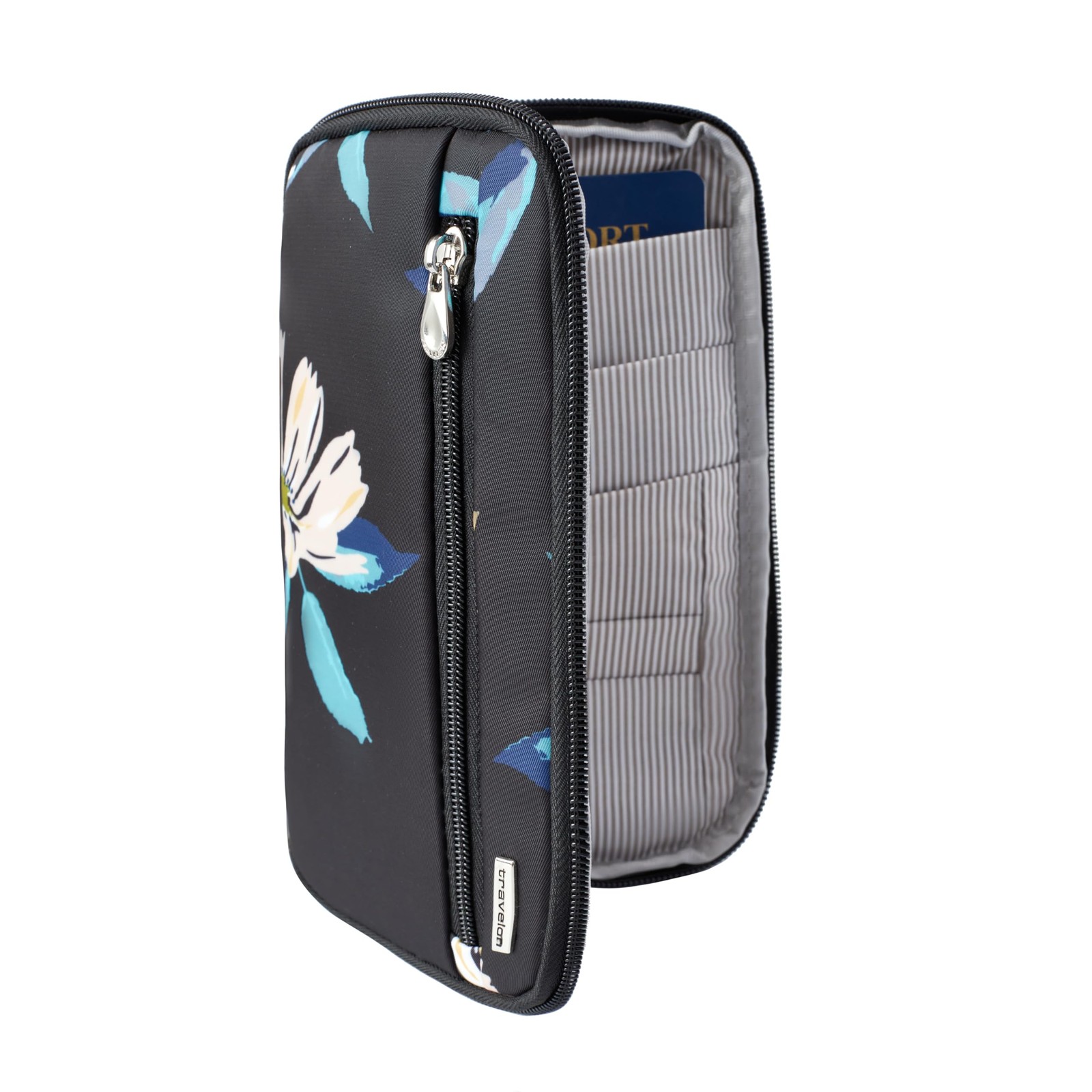 Travelon RFID Blocking Family Passport Wallet, Midnight Floral Travelon RFID Blocking Family Passport Wallet, Midnight Floral