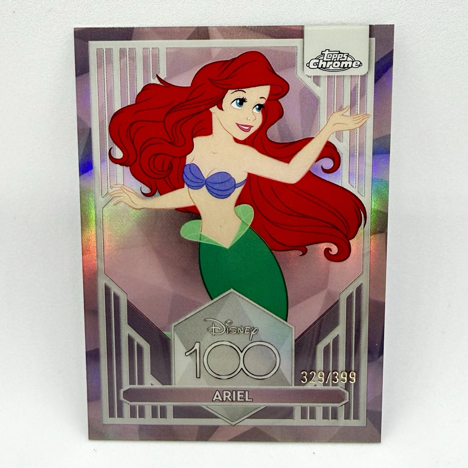 2023 Topps Chrome Disney 100 Ariel The Little Mermaid #19 Pink Refractor /399 2023 Topps Chrome Disney 100 Ariel The Little Mermaid #19 Pink Refractor /399