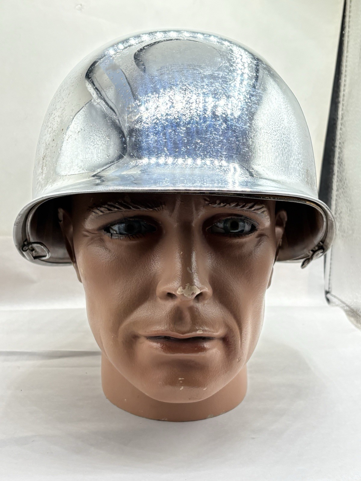 Vintage US Army Rear Seam M1 Chromes Helmet w/ 