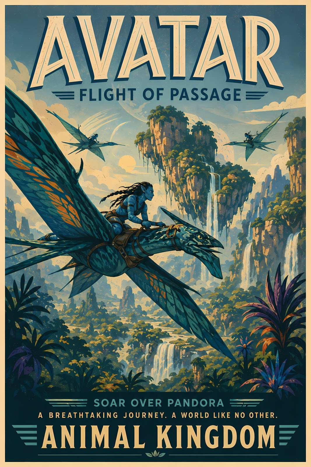 Avatar Flight of Passage Animal Kingdom Attraction Ride Disney Poster Print Wall