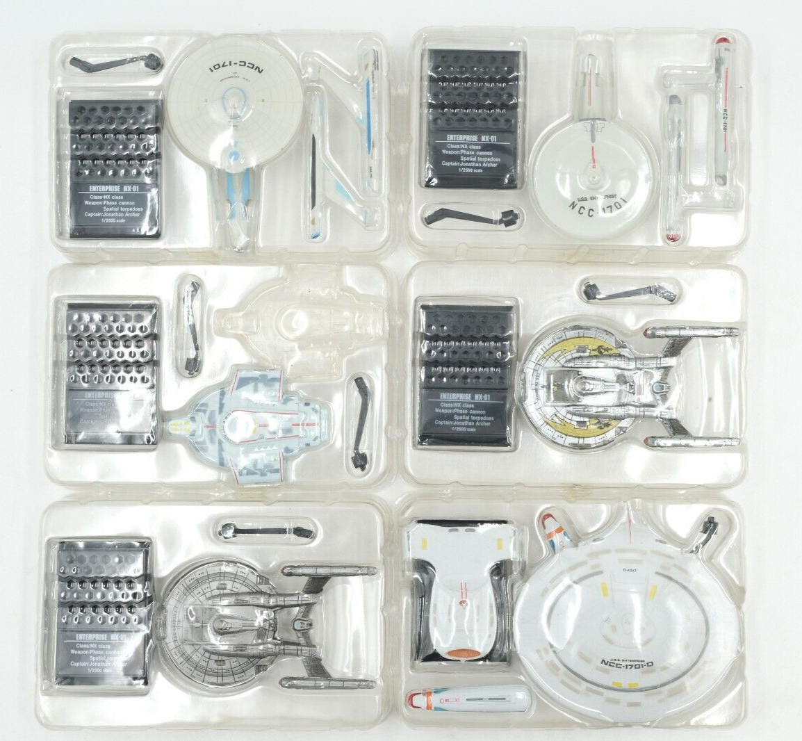 F-Toys 1/2500 Star Trek Enterprise NX-01 Fleet Collection Full Set of 6 F-Toys 1/2500 Star Trek Enterprise NX-01 Fleet Collection Full Set of 6