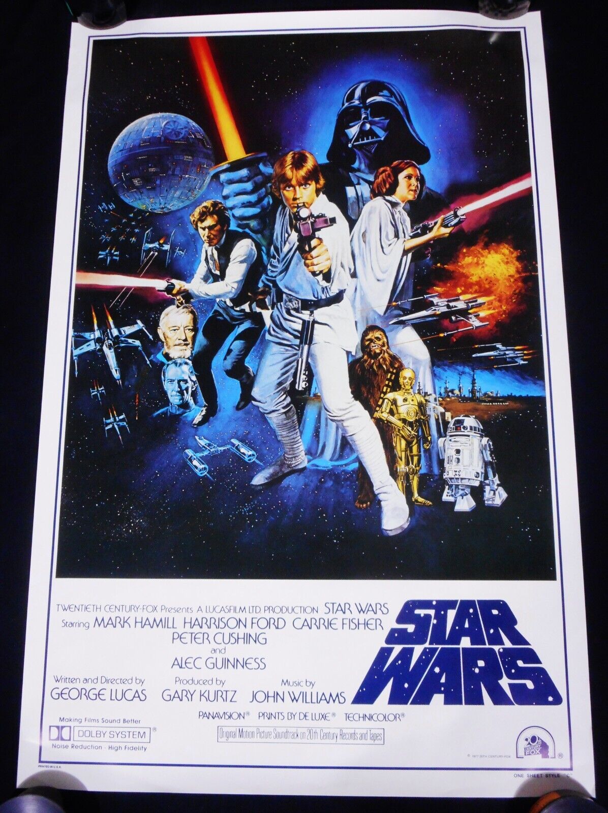 STAR WARS 1977 * STYLE-C 27x41 BOOTLEG ONE SHEET MOVIE POSTER * C10 MINT ROLLED
