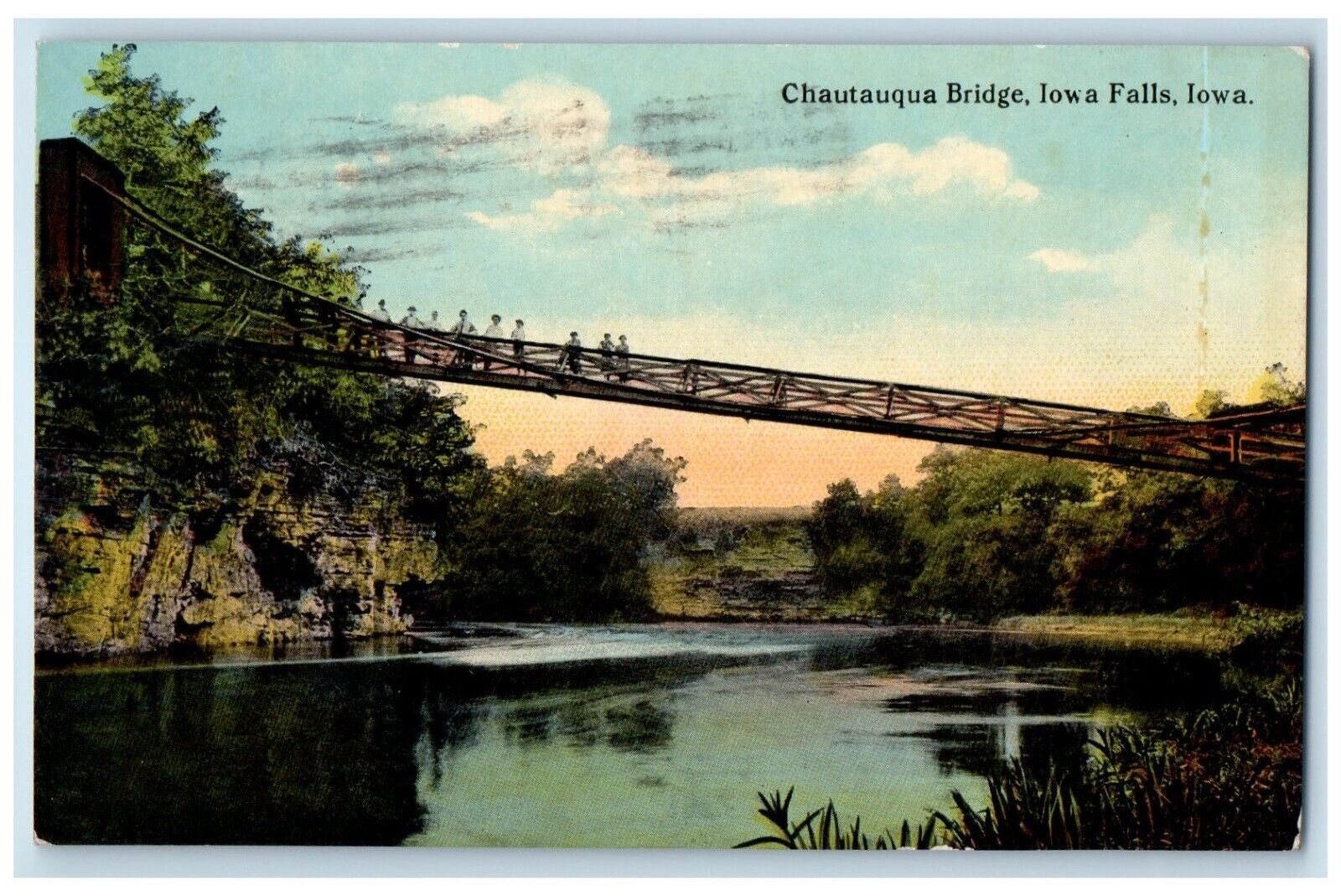 1914 View Of Chautauqua Bridge Iowa Falls Iowa IA Posted Antique Postcard