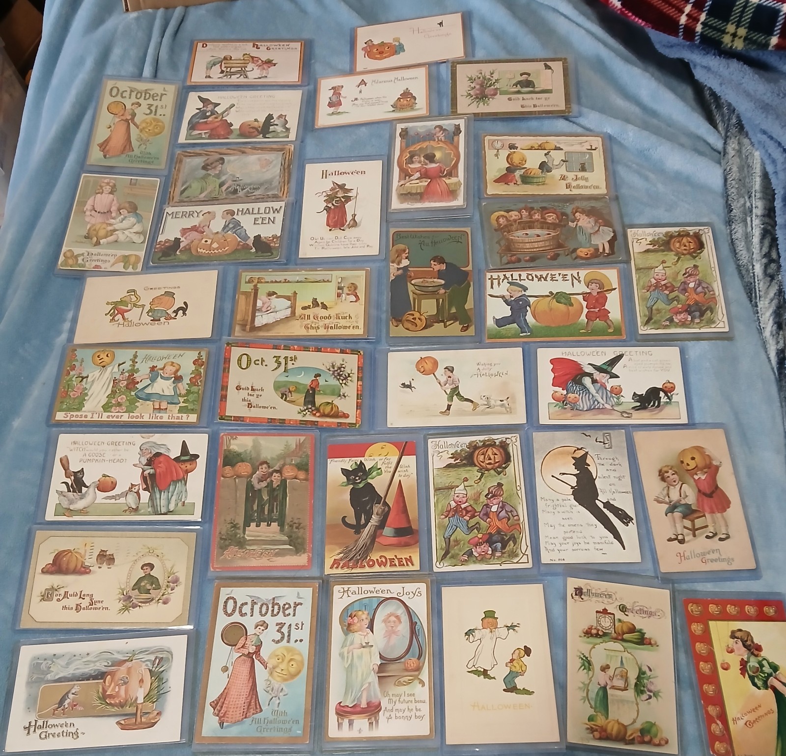 1909-20 Lot Of 35 Vintage Original Embossed Halloween Postcards JOL WITCH ++++ 1909-20 Lot Of 35 Vintage Original Embossed Halloween Postcards JOL WITCH ++++