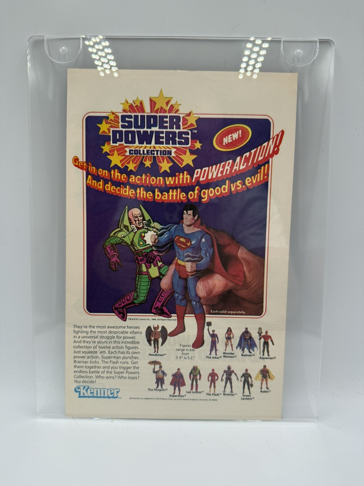 1984 Kenner Super Powers Robotech Double Sided Vintage Toy Ad Framed Wall Art