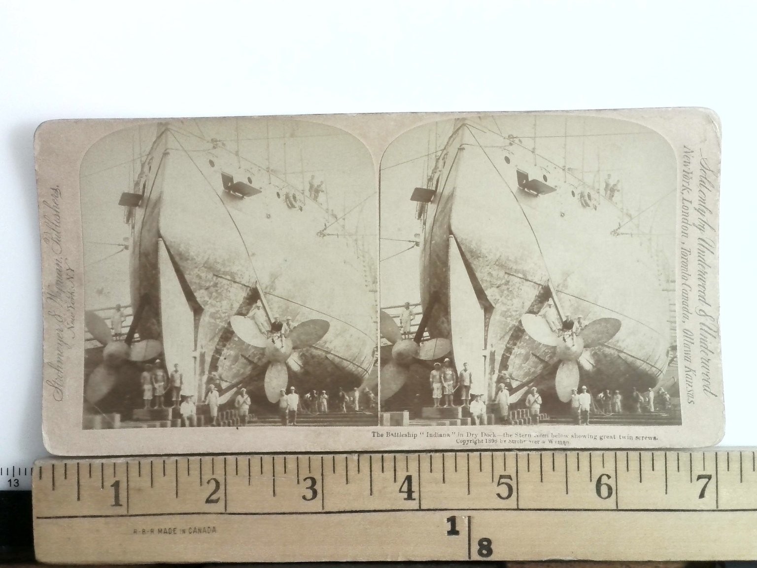 Battleship Indiana Stereoview Strohmeyer & Wyman 1899 New York Battleship Indiana Stereoview Strohmeyer & Wyman 1899 New York
