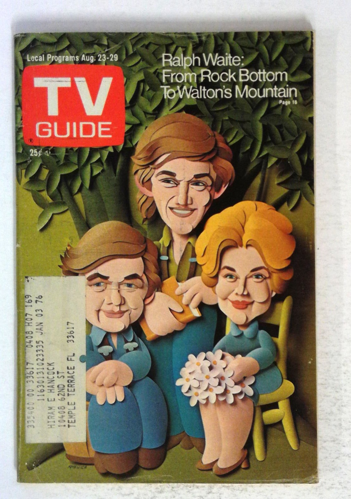 TV Guide 8/23/1975-Ralph Waite-Gunsmoke-Rhoda TV Guide 8/23/1975-Ralph Waite-Gunsmoke-Rhoda