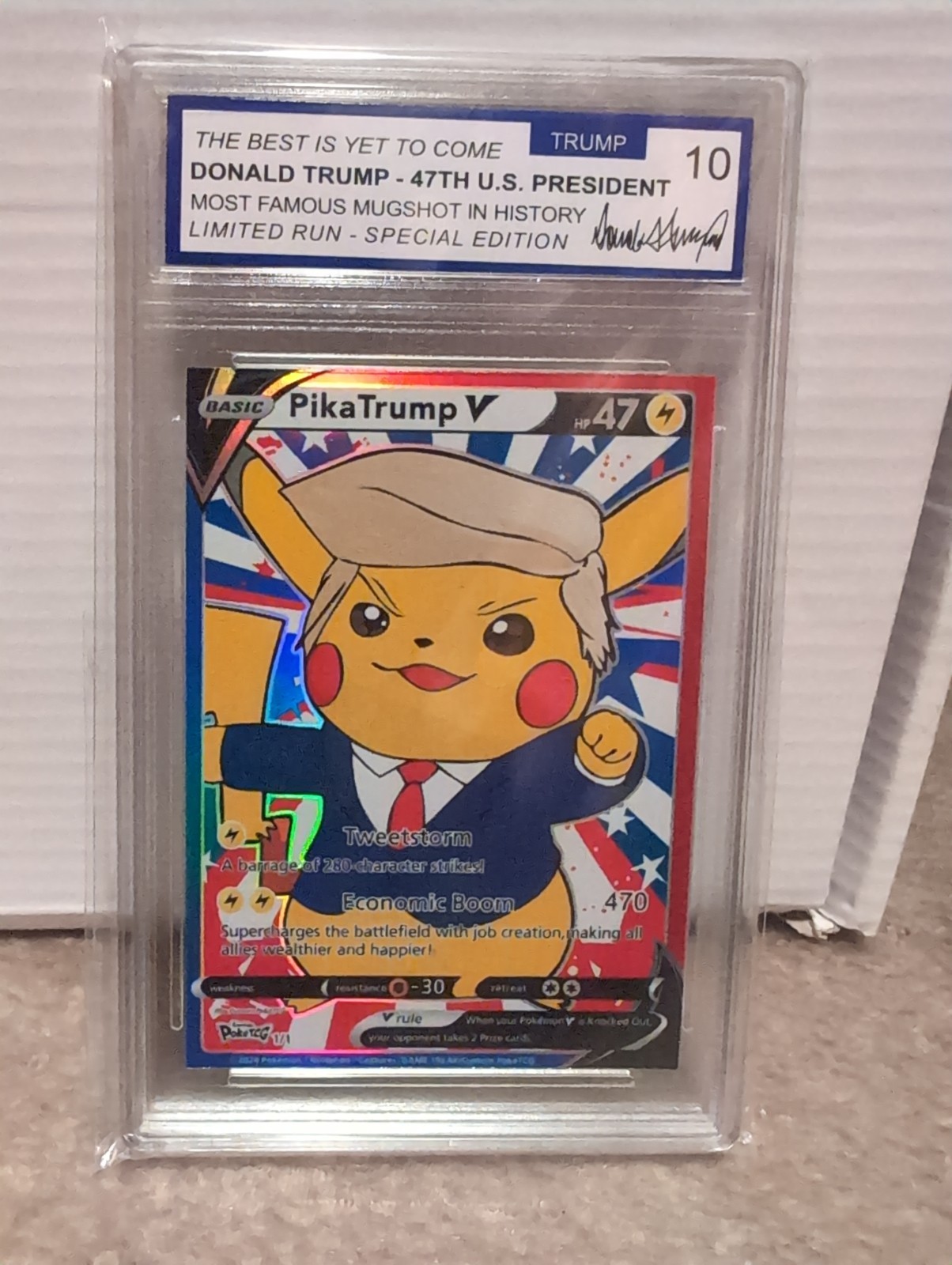 PokeiCG PikaTrump V #470 Donald Trump Autographed 2021 Limited Run Special Ed PokeiCG PikaTrump V #470 Donald Trump Autographed 2021 Limited Run Special Ed