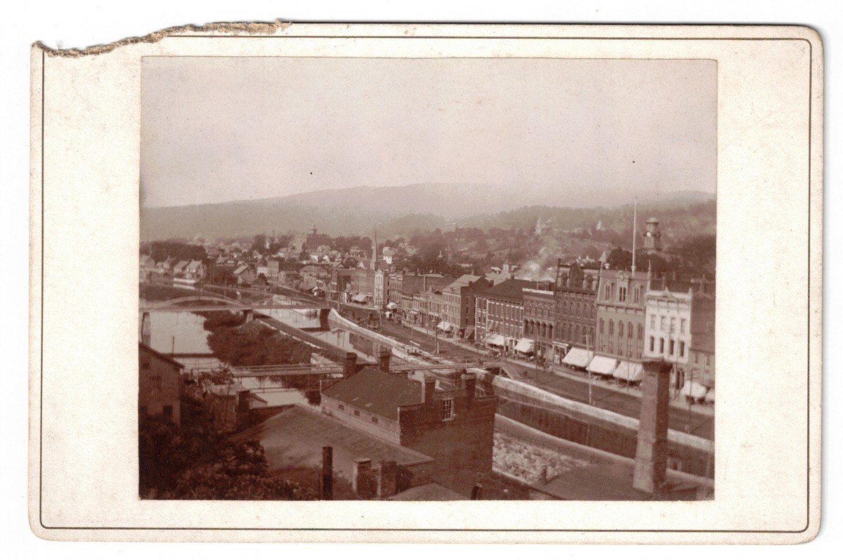 c. 1900 Whitehall, NY Canal Street Cabinet Photograph