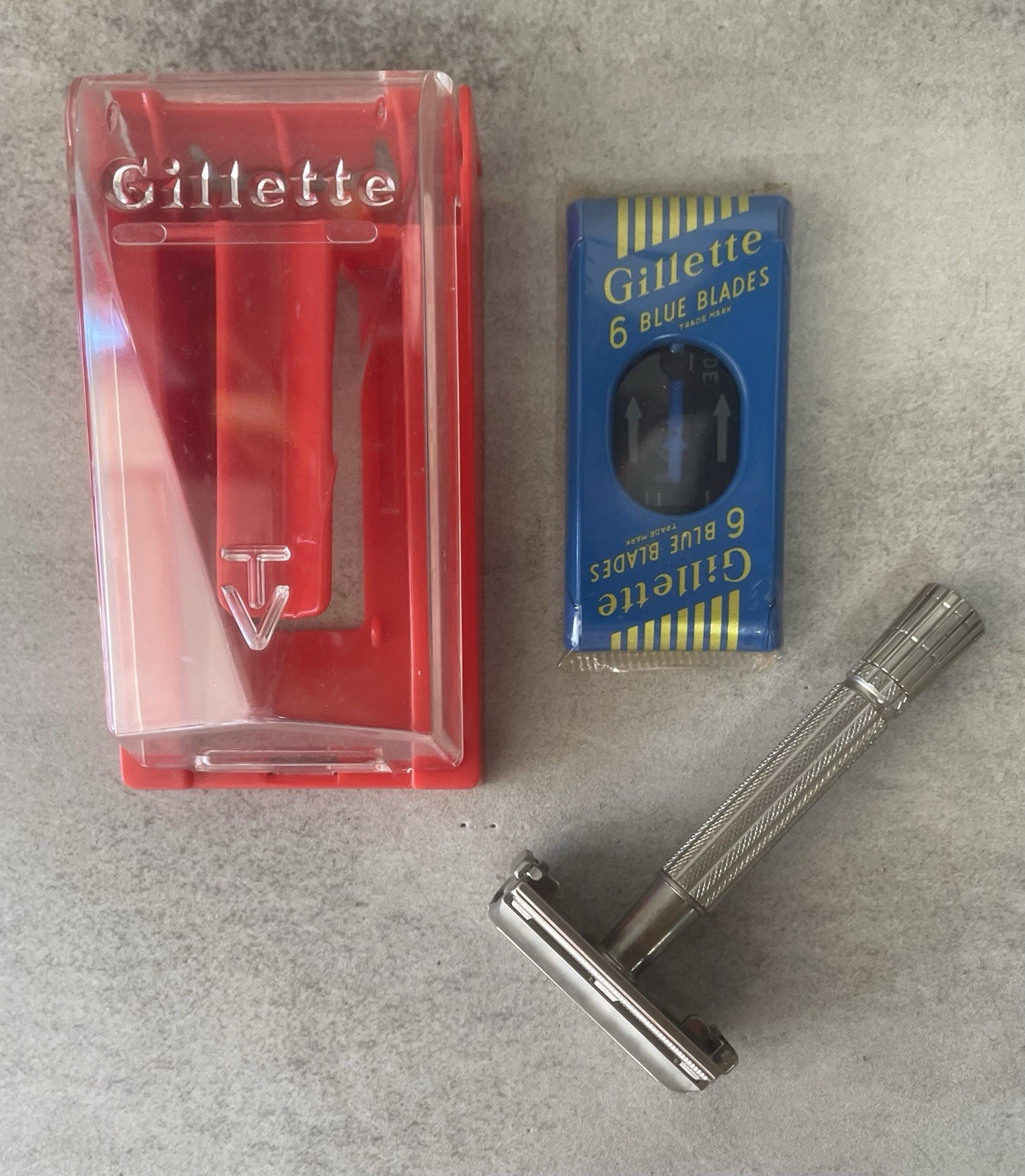 1958 Gillette Super Speed TV Special D3 Razor Case Blue Blades Unused