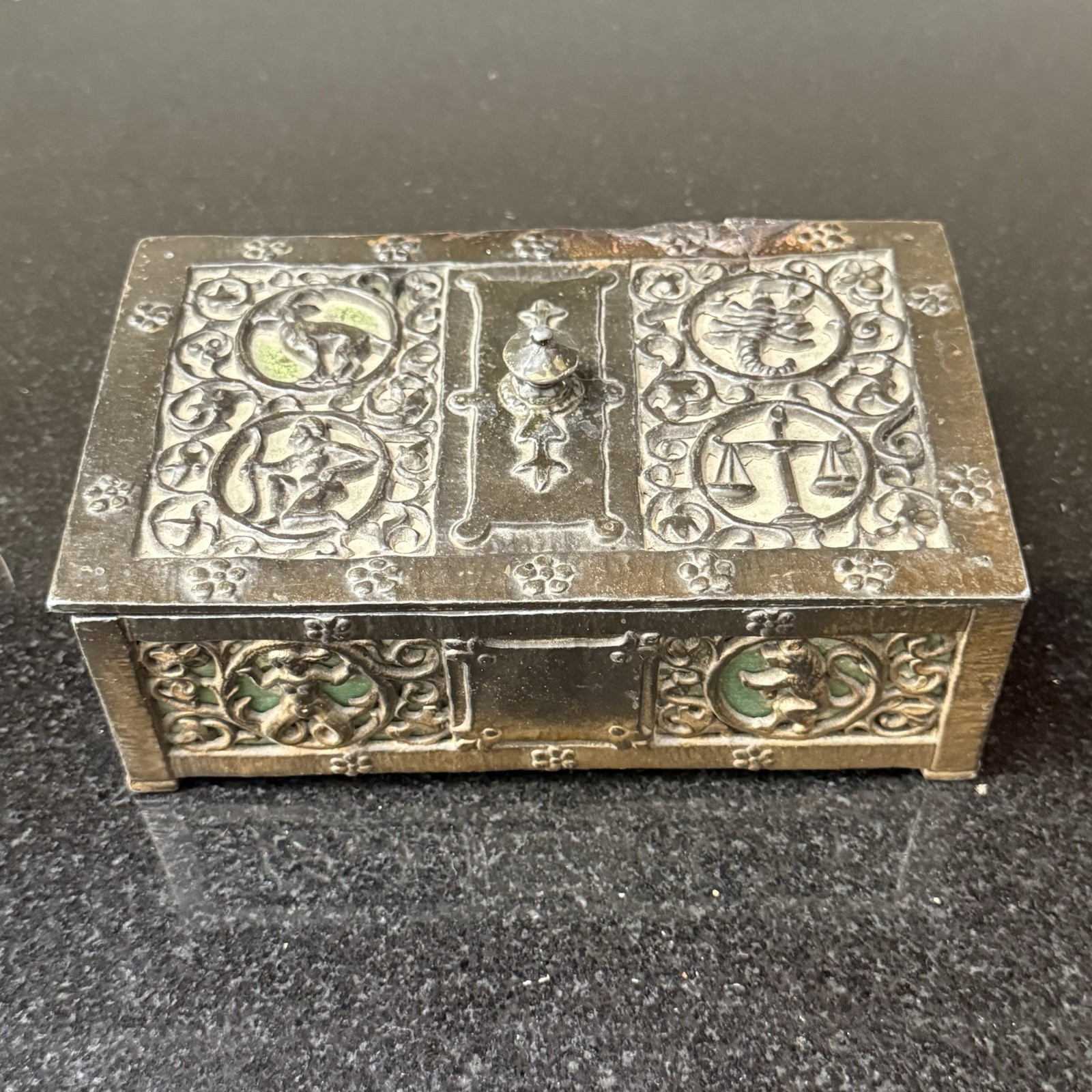 Antique Old Oscar Bach Zodiac Box Antique Old Oscar Bach Zodiac Box