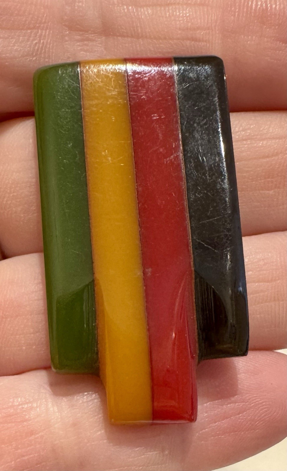 1930s Philadelphia Green Yellow Red Blk USA Sign Collector Quality Bakelite Clip 1930s Philadelphia Green Yellow Red Blk USA Sign Collector Quality Bakelite Clip