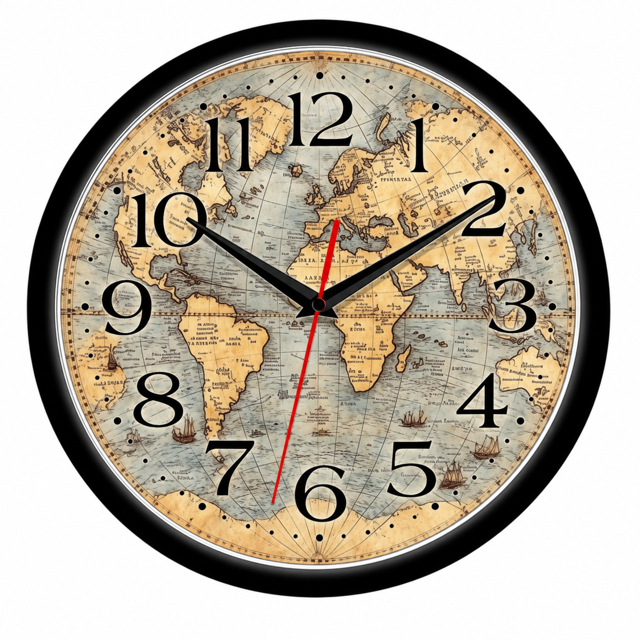 Vintage World Map 10 Inch Wall Clock Antique Travel Explorer Office | Quartz Vintage World Map 10 Inch Wall Clock Antique Travel Explorer Office | Quartz