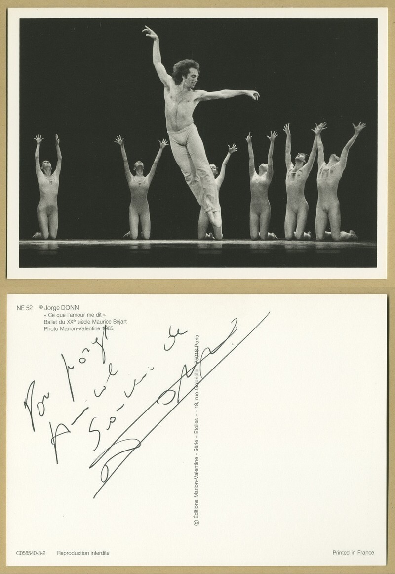 Jorge Donn (1947-1992) - Argentine ballet dancer - Rare back signed photo - COA Jorge Donn (1947-1992) - Argentine ballet dancer - Rare back signed photo - COA