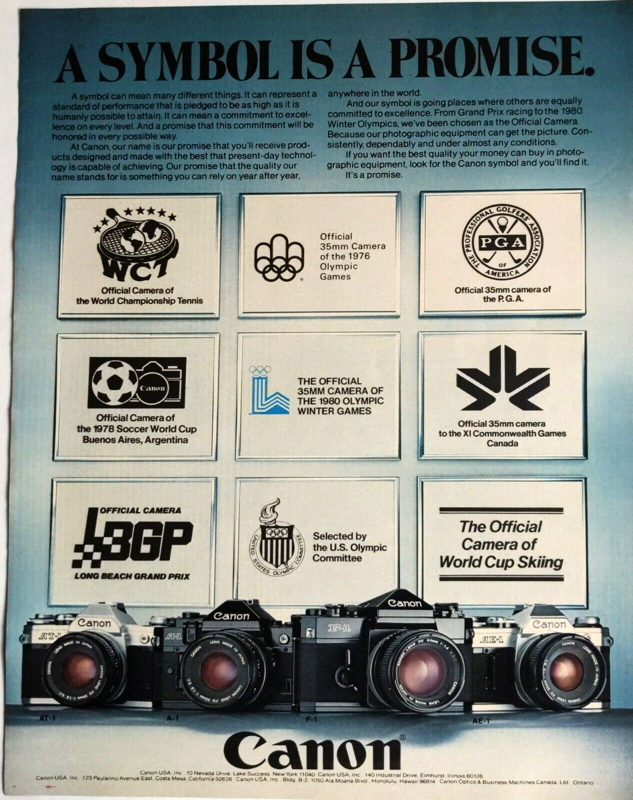 1978 CANON Cameras DSLR Copiers Printers Kyanon Kabushiki Gaisha Print Ad