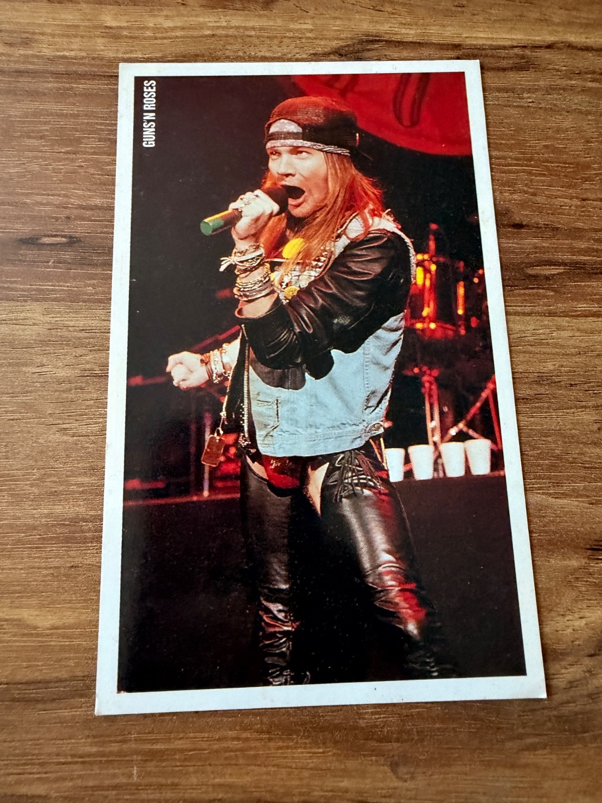 Rare Guns N Roses Axl Rose Live Vintage Turkish Postcard Hard Rock Collectible