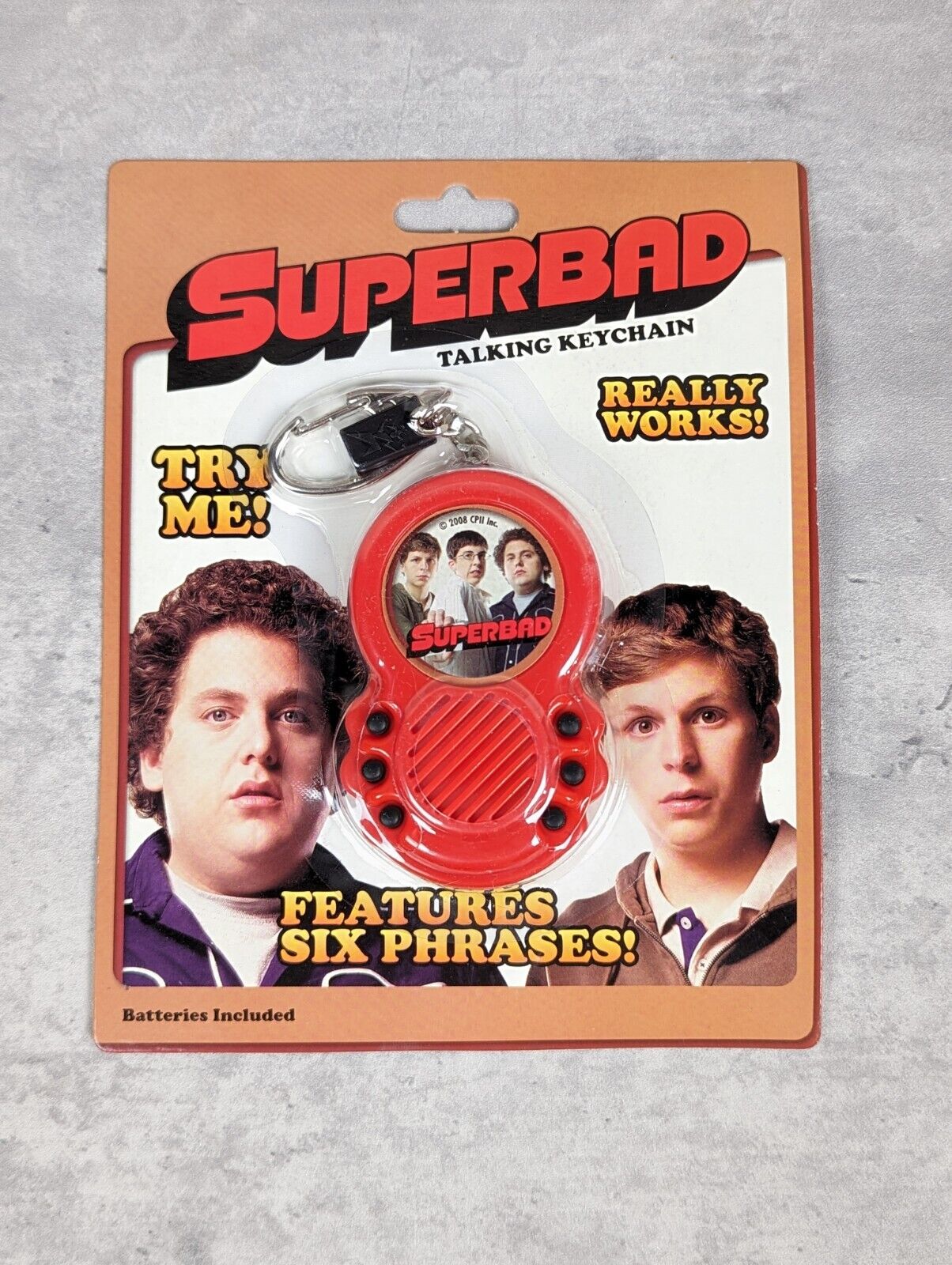 NEW Superbad Talking Keychain Movie Quotes Sounds Phrases 2008 Basic Fun