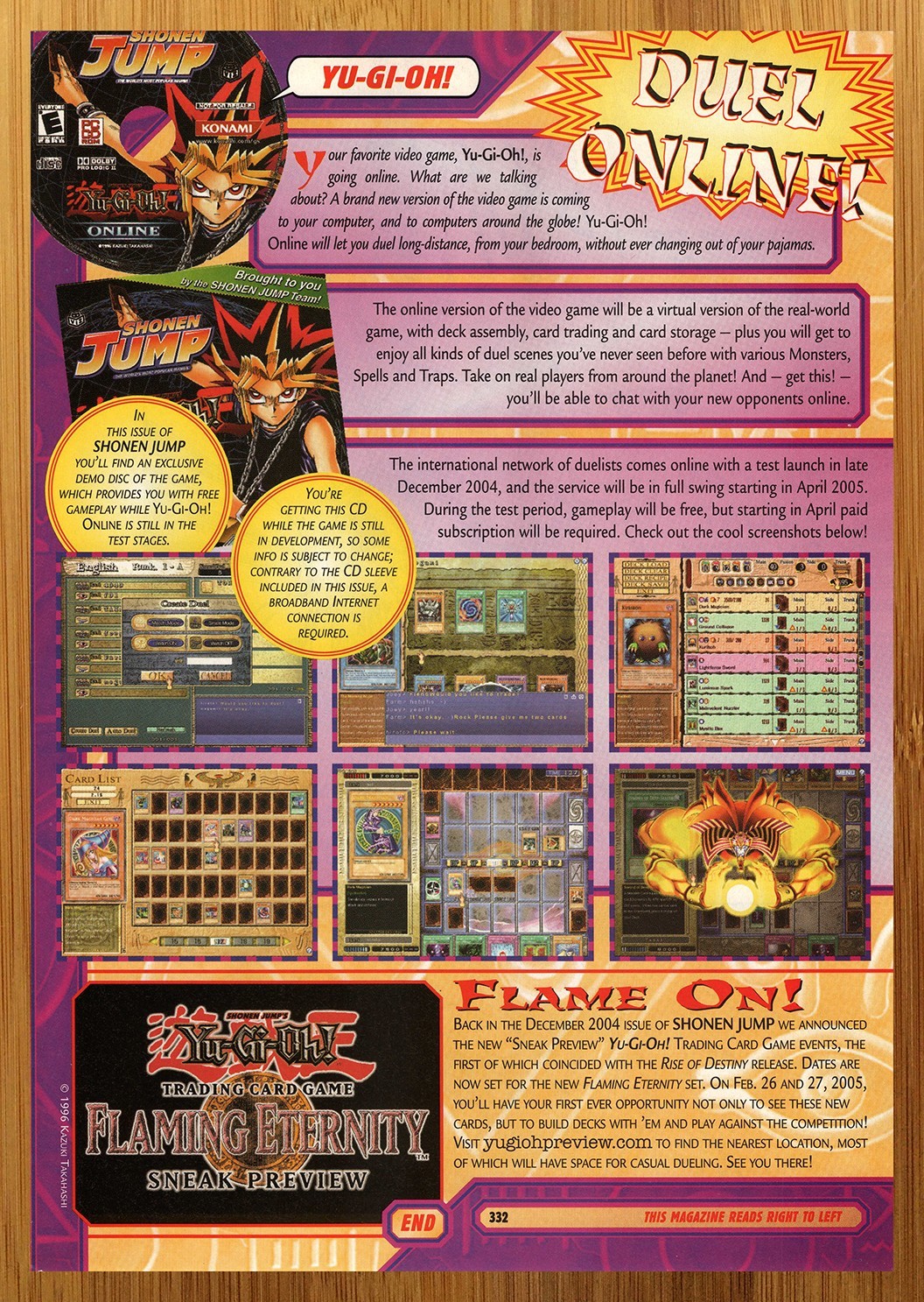 2007 Yu-Gi-Oh Online/TCG Flaming Eternity Print Ad/Poster CCG TCG Game Art 00s