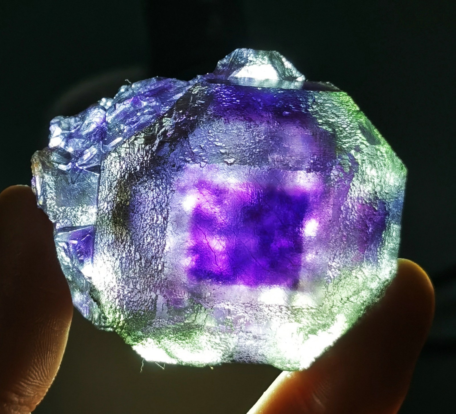 Natural Transparent Purple Window Fluorite Mineral Specimen China