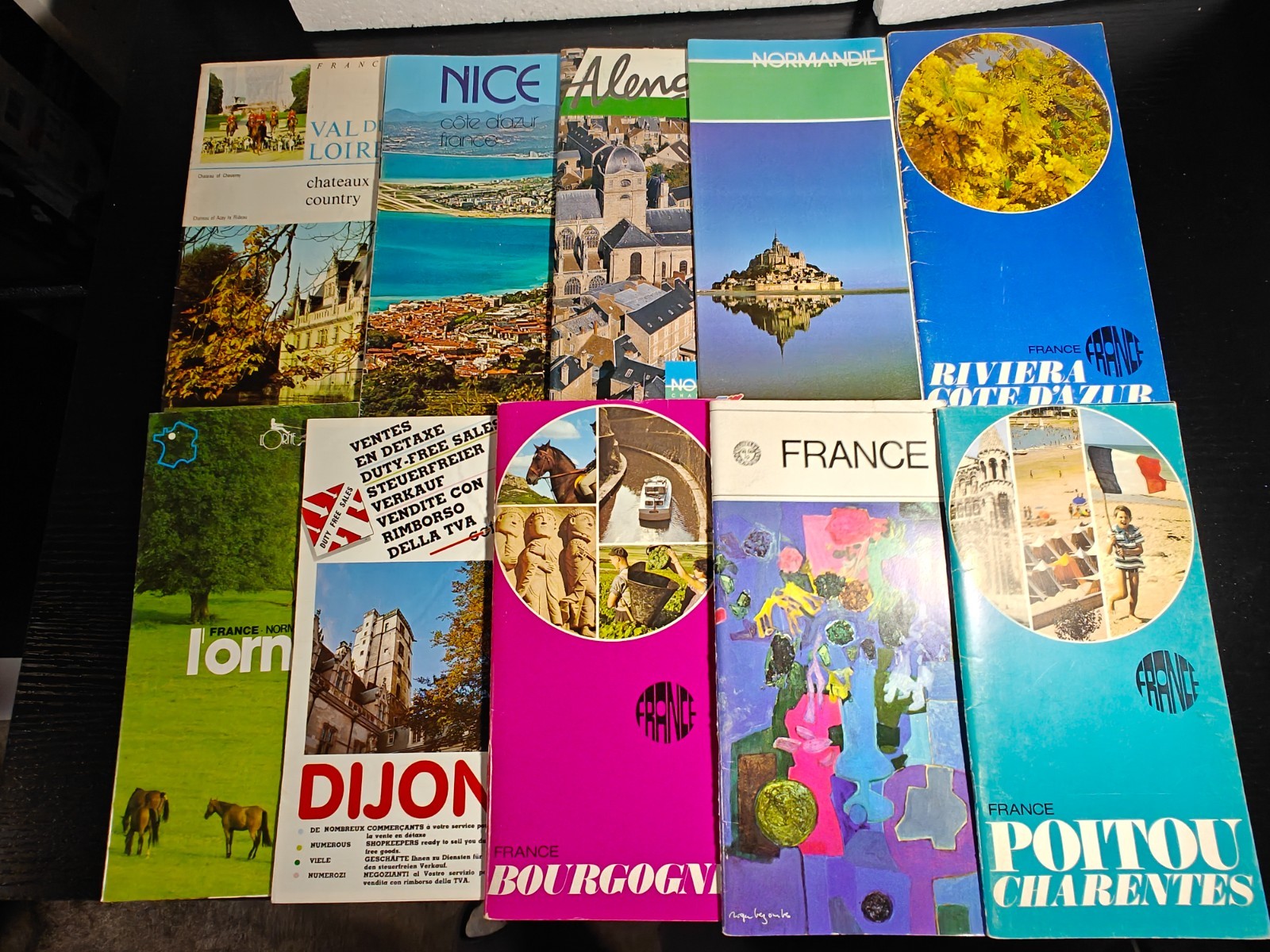 Vintage France Travel Brochure Map Normandy Burgundy Dijon Nice Alsace Loire lot Vintage France Travel Brochure Map Normandy Burgundy Dijon Nice Alsace Loire lot