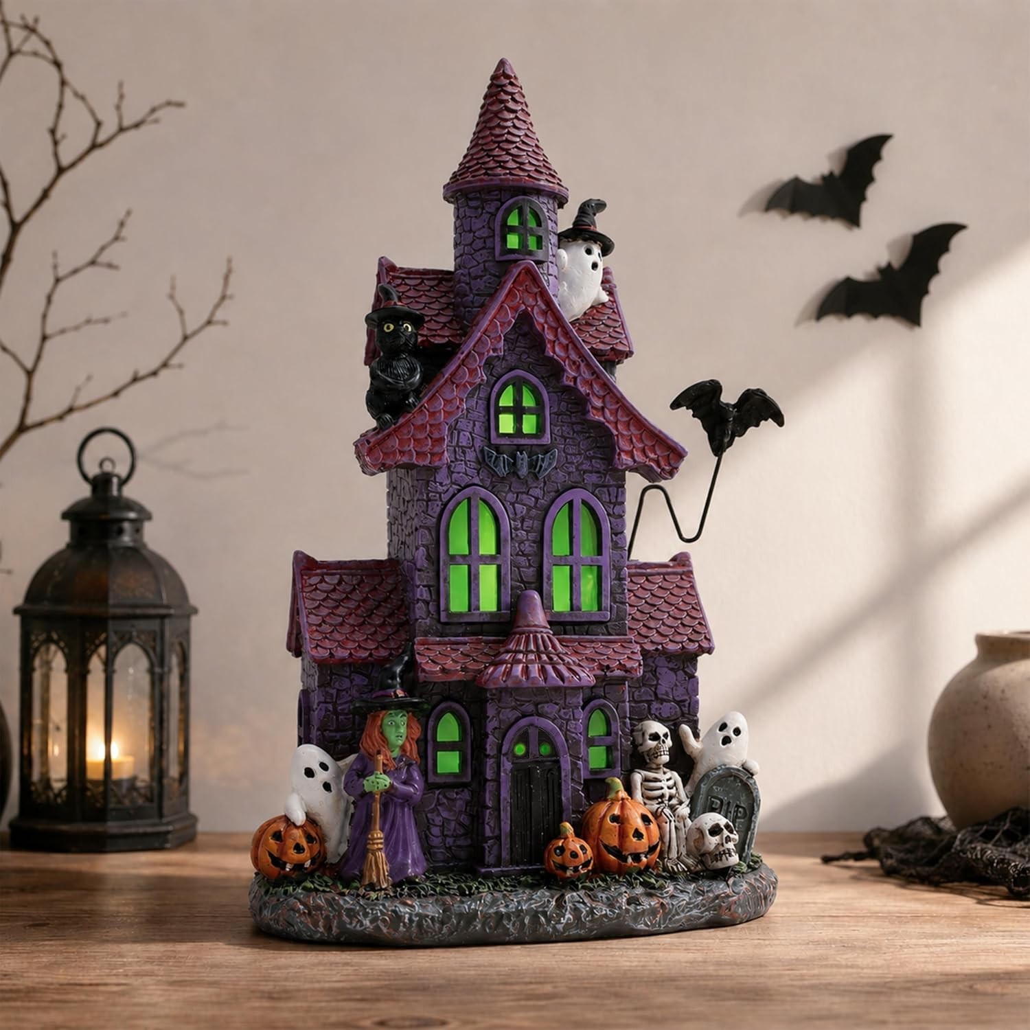 9In Halloween Village Figurine Set Resin Haunted House Decor | Halloween Village 9In Halloween Village Figurine Set Resin Haunted House Decor | Halloween Village