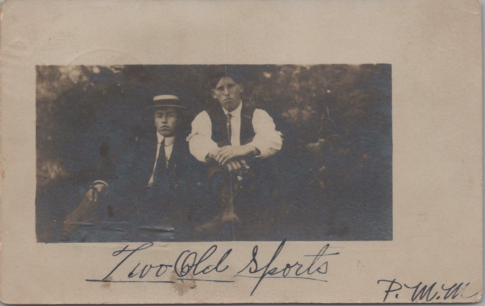 RPPC Postcard Teenage Boys Hanging out 1906 RPPC Postcard Teenage Boys Hanging out 1906