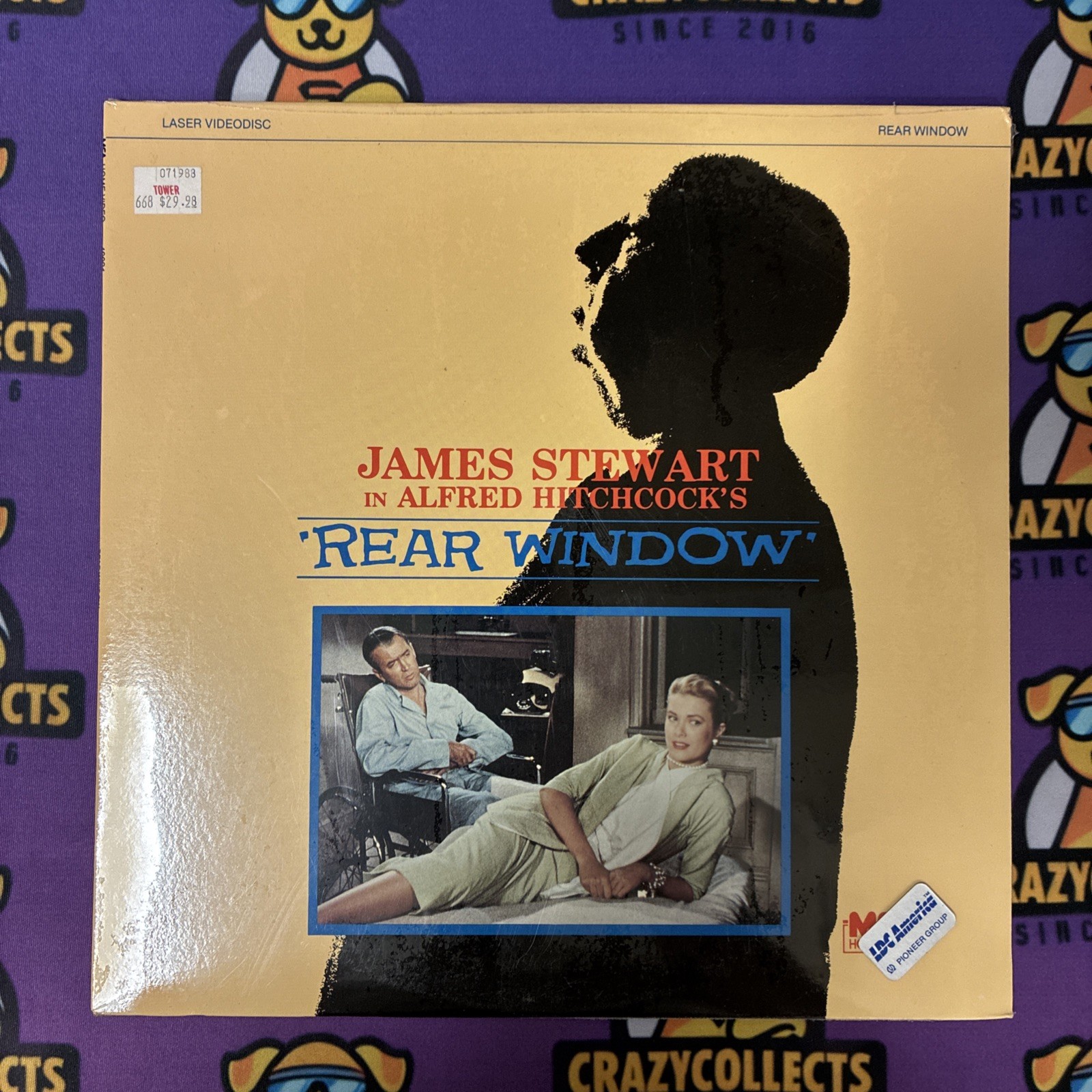 Alfred Hitchcock James Stewart Rear Window Laserdisc LD Alfred Hitchcock James Stewart Rear Window Laserdisc LD