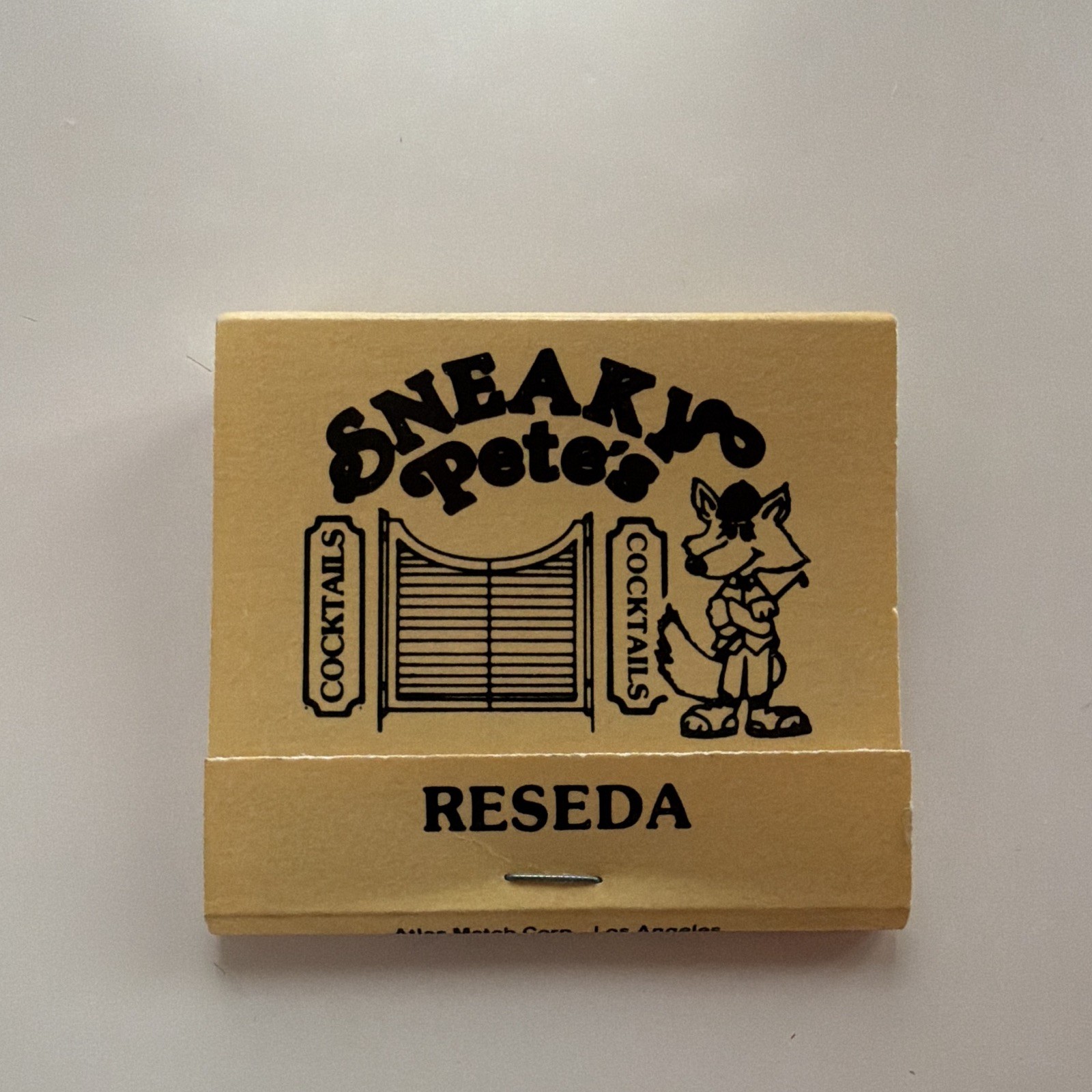 Vintage Matchbook - Sneaky Pete's Cocktails Reseda California 91335