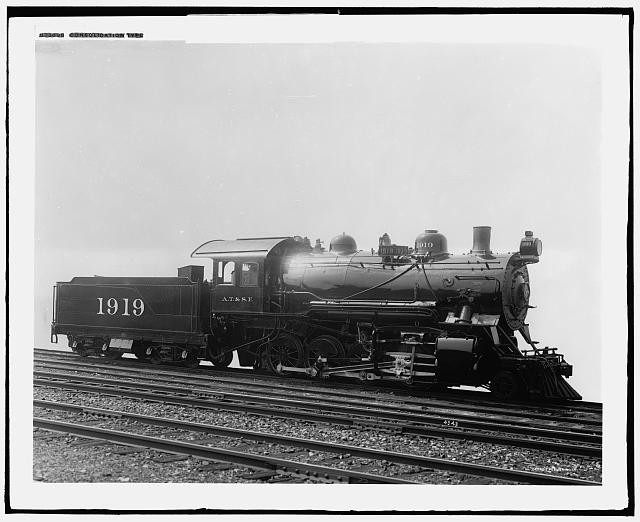 Photo:AT&SF Railroad Locomotive 1910s Consolidation Steam Engine 1919