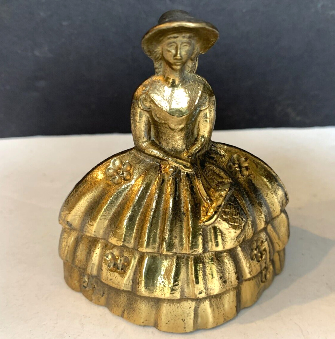 Vintage Brass Lady Bell Made In England 10 oz.