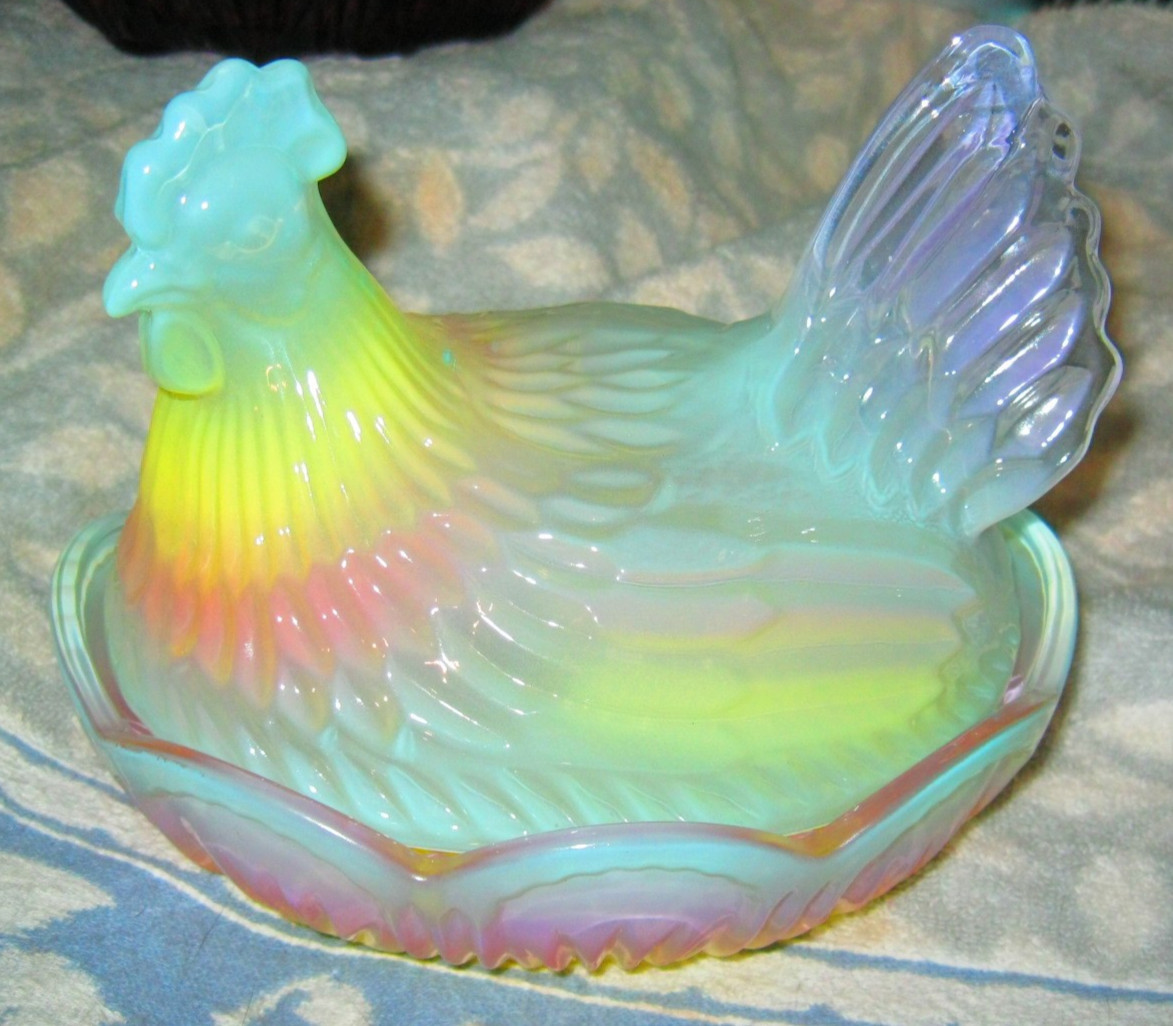 Rare Color Of Glass Hen on a Nest 2 piece 6.75 X5” Last ones Rare Color Of Glass Hen on a Nest 2 piece 6.75 X5” Last ones