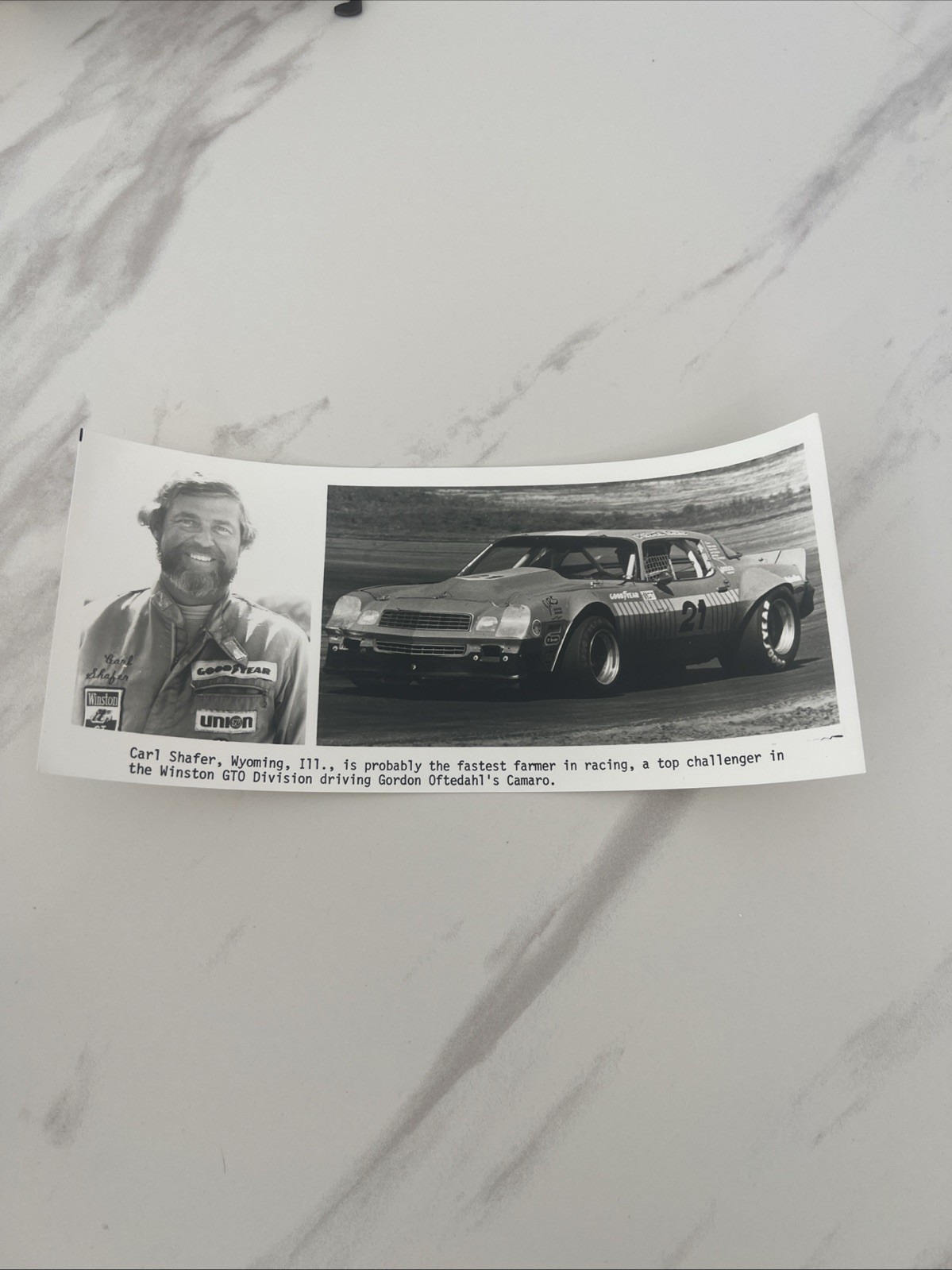 Original Period Photo Photo Press Camaro Carl Shafer Winston GTO Challenge